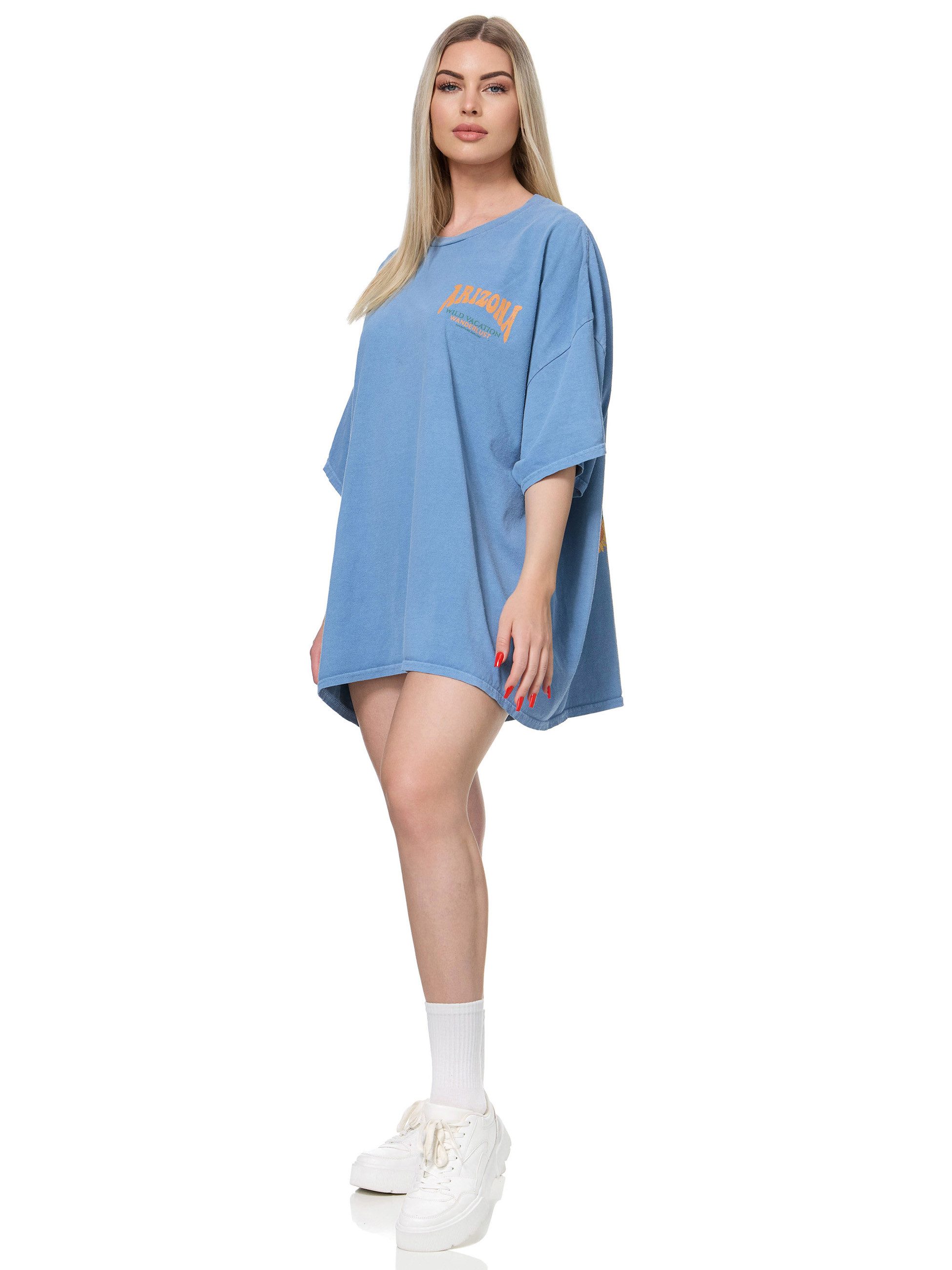 Worldclassca T-Shirt Worldclassca Oversized Print ARIZONA T-Shirt lang Sommer Oberteil Baumwolle – Bild 4 von 5