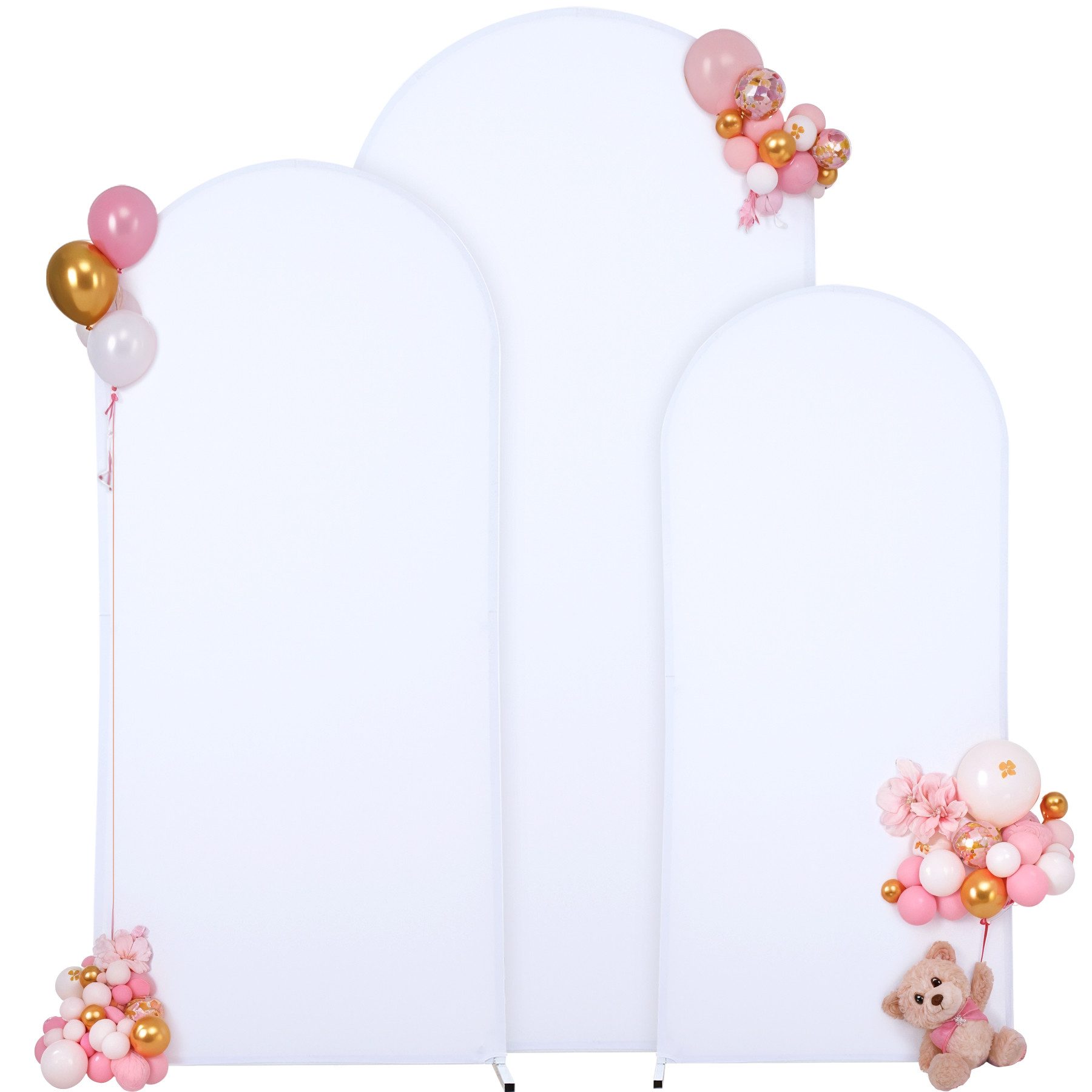 GarveeMore Hussen-Set Hochzeit Bogen Stoff Set 3-Stück Set 6Ft + 6.6Ft + 7.2Ft