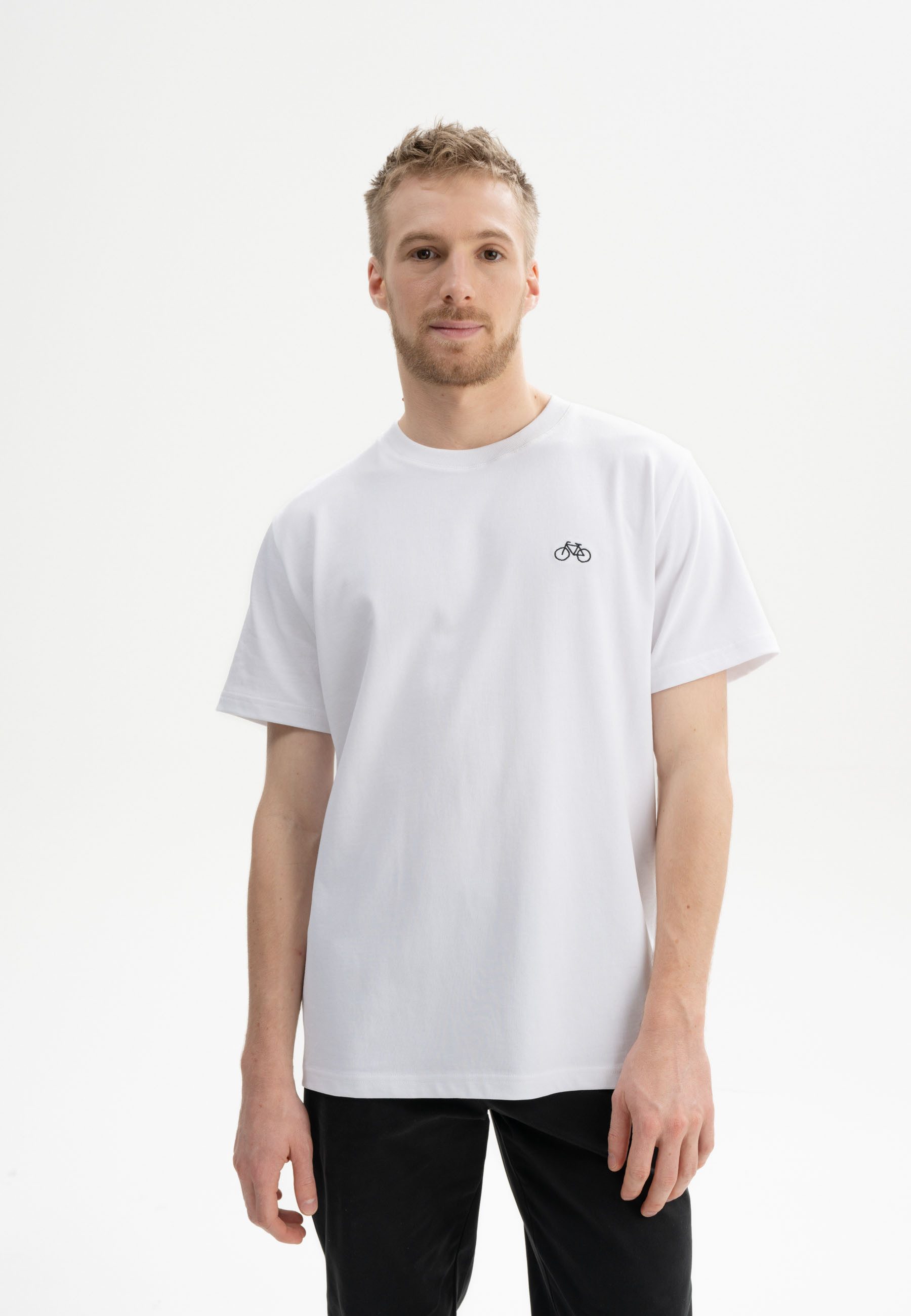 Kurzarmshirt T-Shirt schwer Style PRAVIN Embroidery