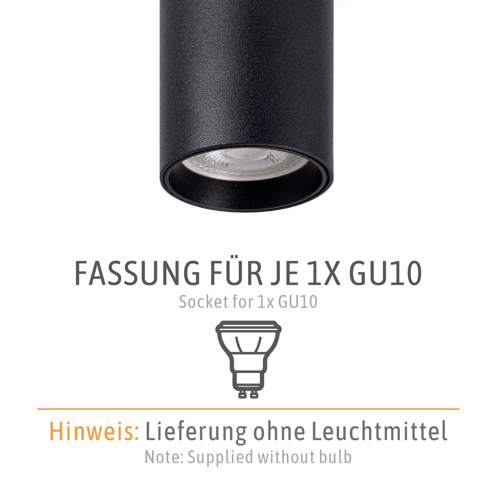 SSC-LUXon Aufbauleuchte TOBI-S in fuer Waende Decken & Aufbauspot schwarz Mini