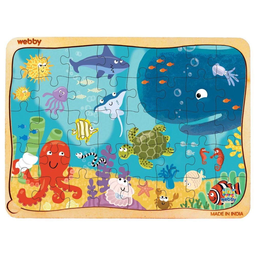 Webby Toys Puzzle Holzpuzzle-Set für Kinder – 40 Teile – Lernspiel ab 3 Jahren, 40 Puzzleteile, Fördert Problemlösungsfähigkeiten