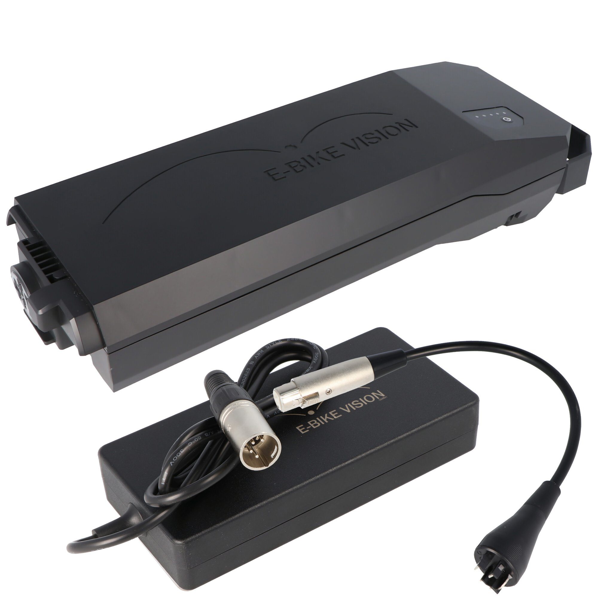 E-Bike Vision Gepäckträger Power Pack E-Bike Akku lite inkl. Ladegerät und Ladeadap Akku 10000 mAh (3,6 V)