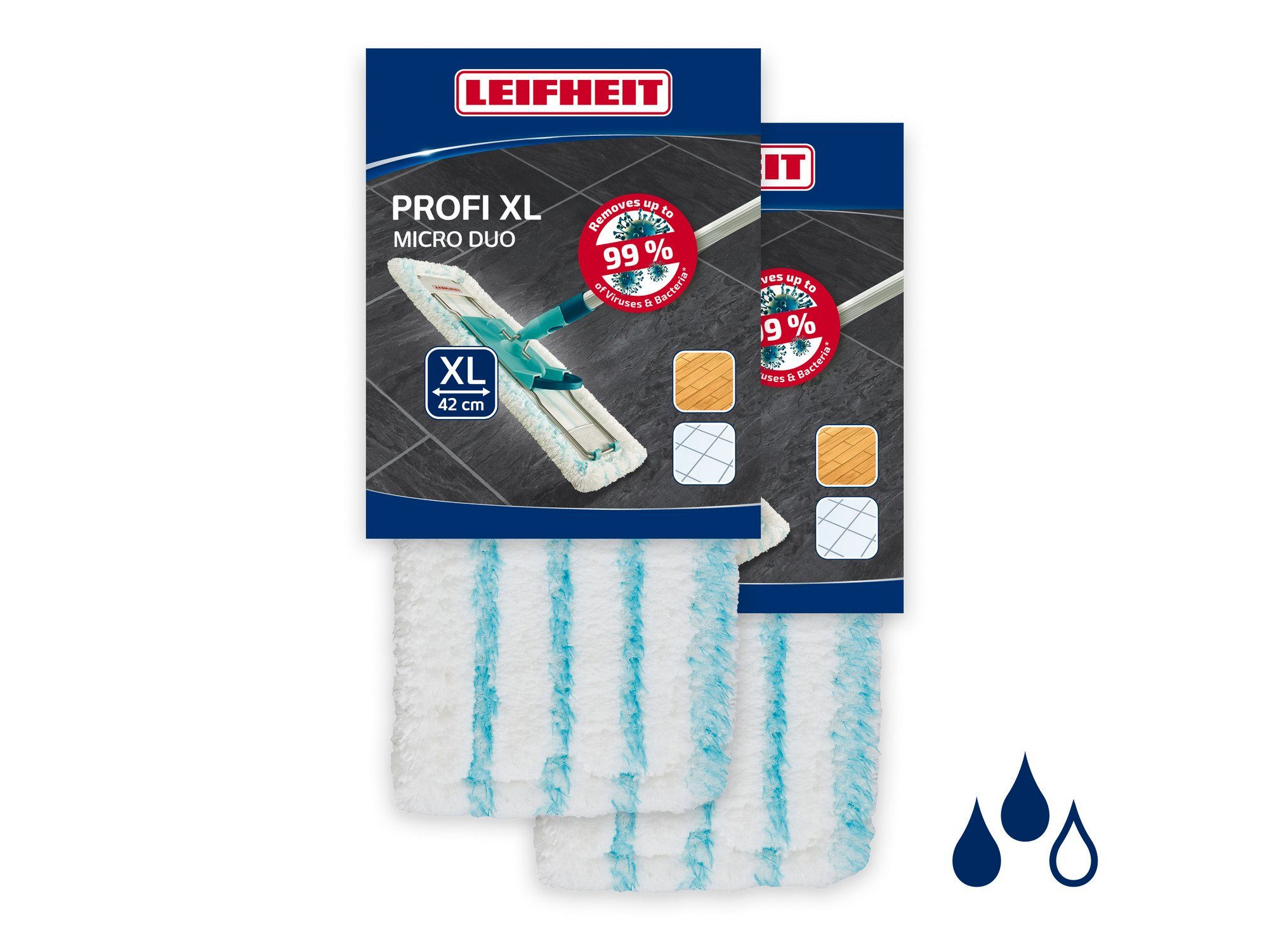 Leifheit Bundle Wischbezug Set) (2er Profi Wischbezug micro duo XL