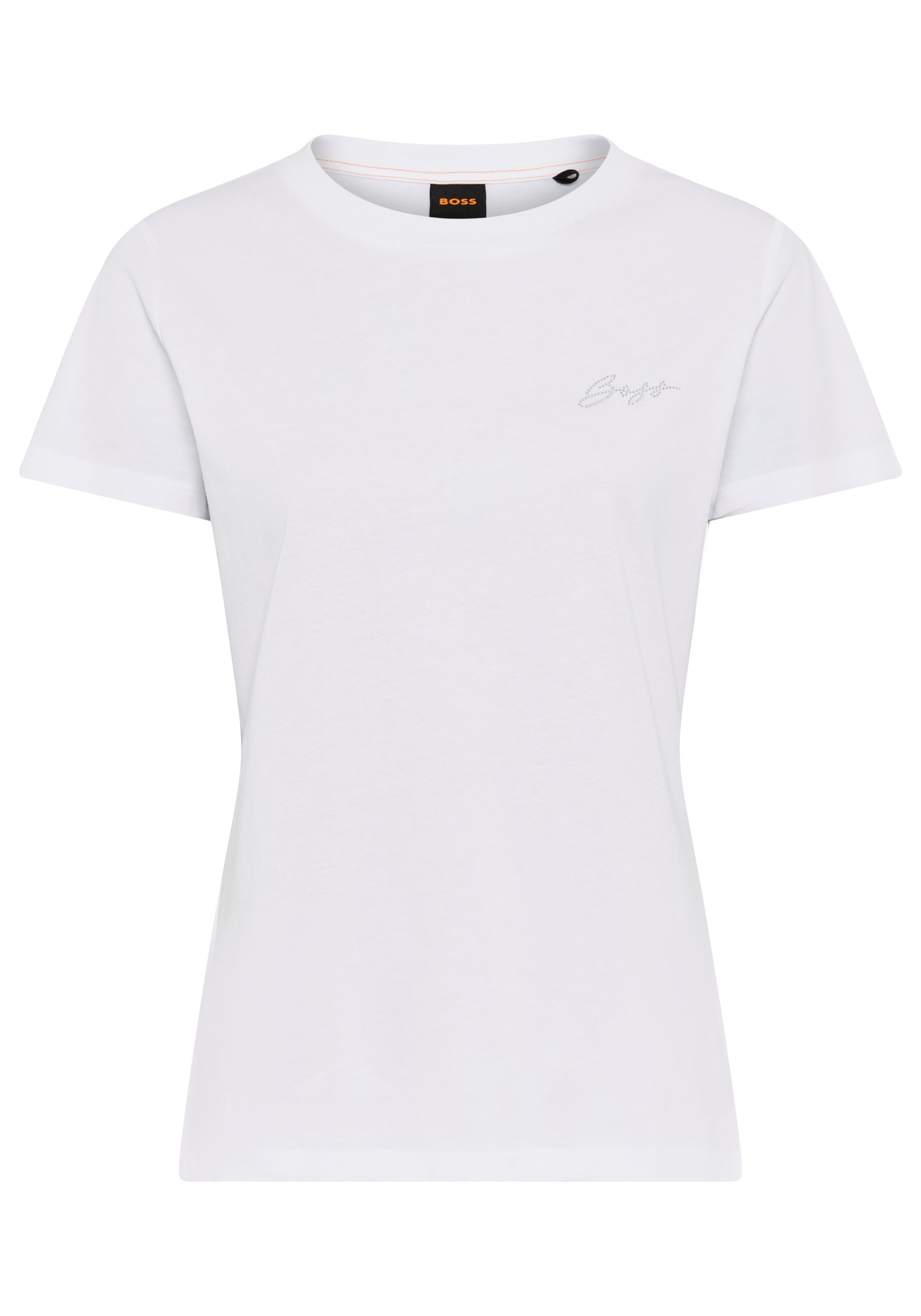 BOSS ORANGE T-Shirt Esogo Premium Damenmode mit Rundhals, Strassapplikation günstig online kaufen