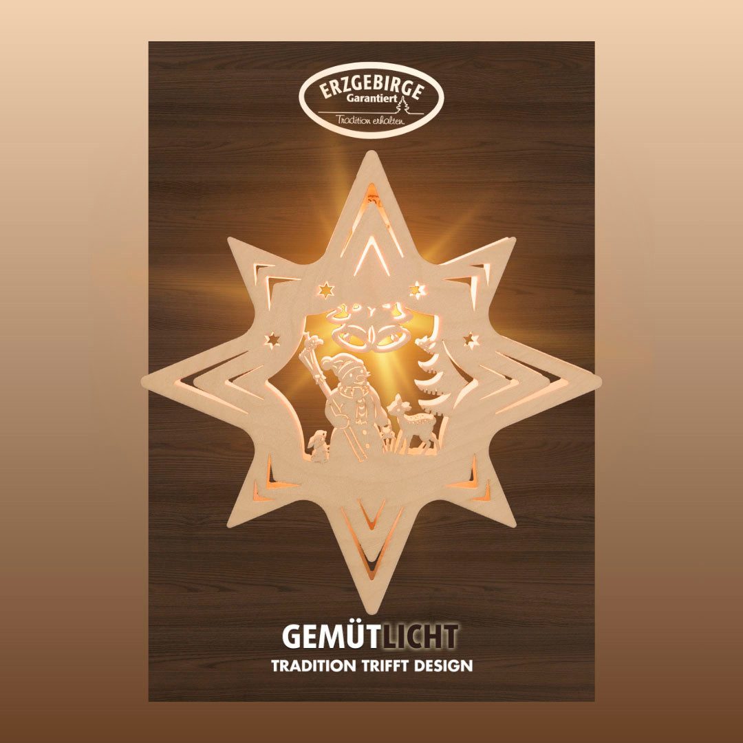 Weigla Dekostern Schneemann, beleuchtetes Fensterbild, NATUR, Made in Germa günstig online kaufen