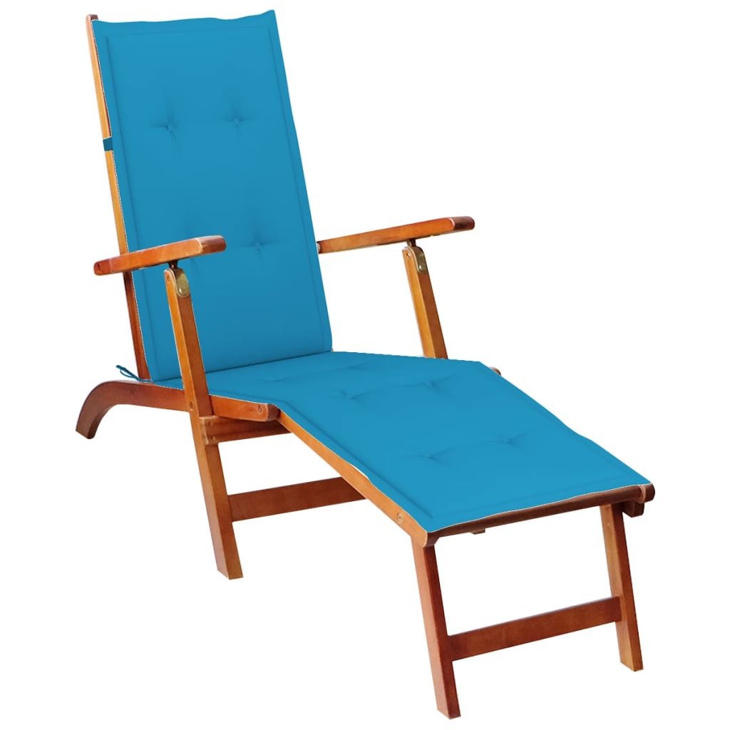 vidaXL Sitzauflage Liegestuhl-Auflage Blau (75+105)x50x4 cm, günstig online kaufen