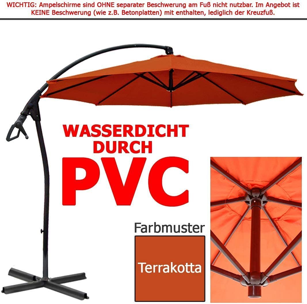 habeig Ampelschirm »WASSERDICHT Ampelschirm 3m Anthrazit durch PVC Schirm  300cm Sonnenschirm Marktschirm« online kaufen | OTTO