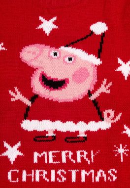 United Labels® Weihnachtspullover Peppa Wutz Weihnachtspullover für Kinder Ugly Christmas Sweater Rot