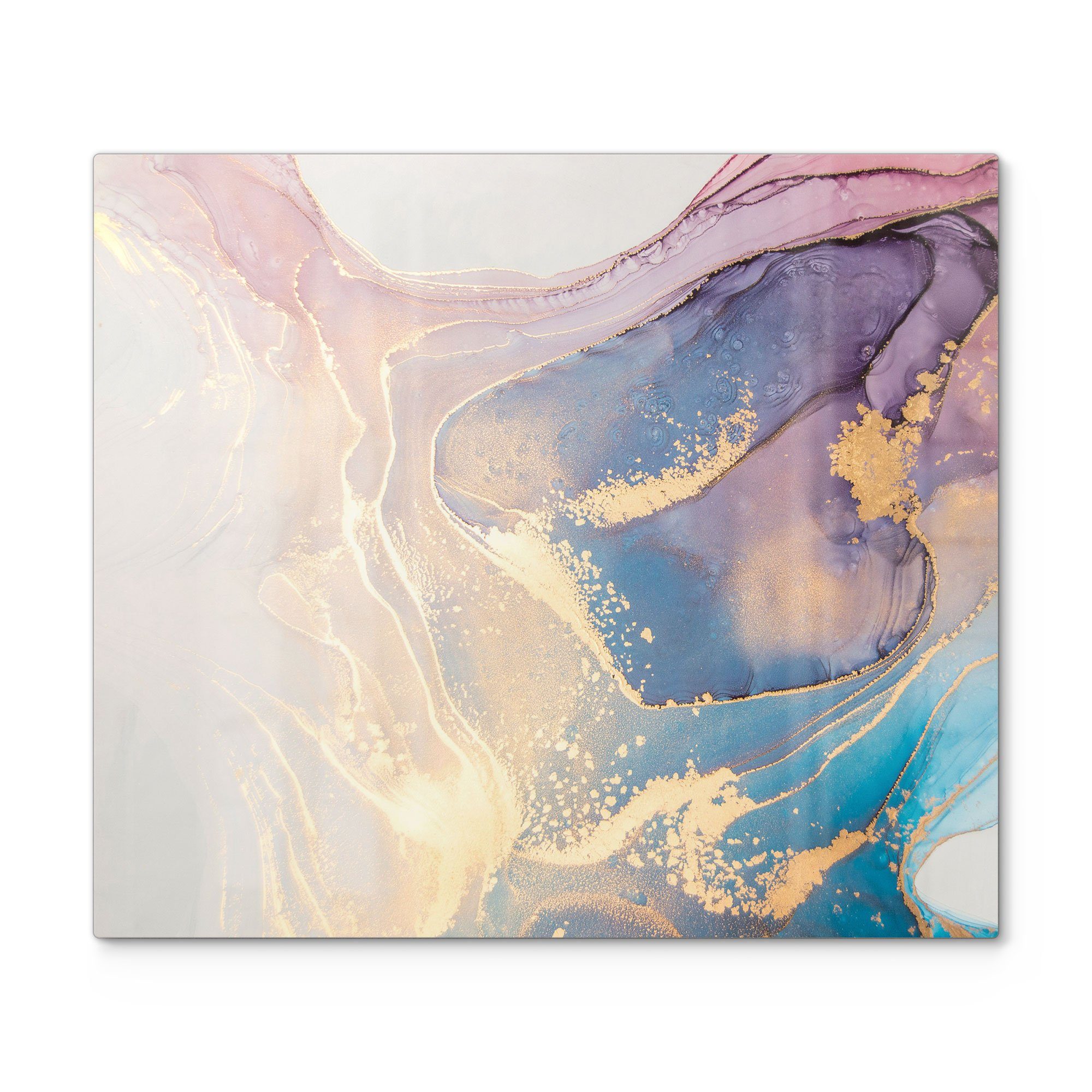 DEQORI Herdblende-/Abdeckplatte 'Marmorgrafik in Pastell', Glas, (1 tlg), Glas Herdabdeckplatte Ceranfeld Herd