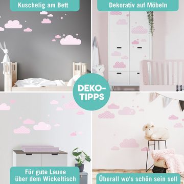 lovely label Wandsticker Wolken rosa - Wandtattoo Kinderzimmer Baby Mädchen