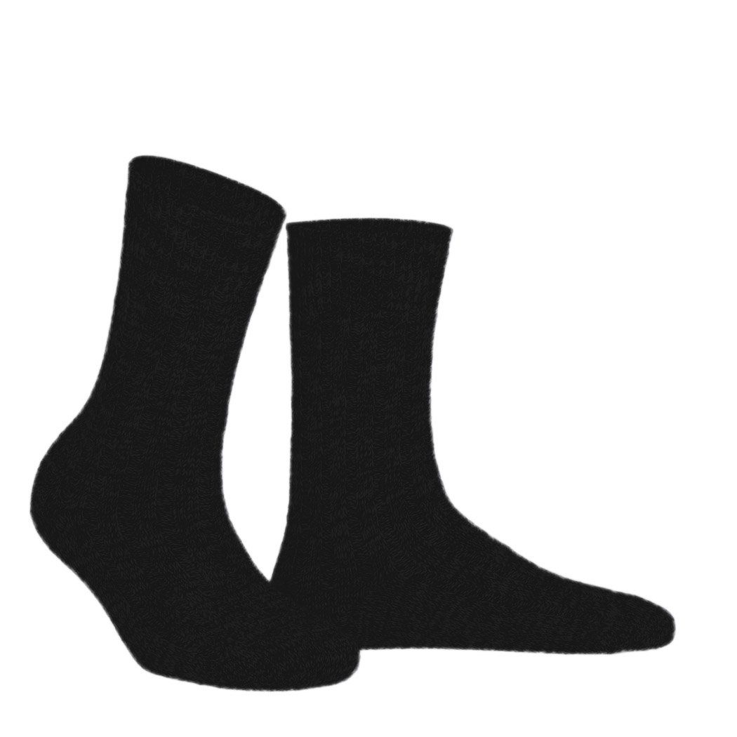 Wilox Komfortsocken PURE-Socken für Herren (Packung, 1-Paar) aus hautfreundlicher Baumwolle und Seide Schwarz
