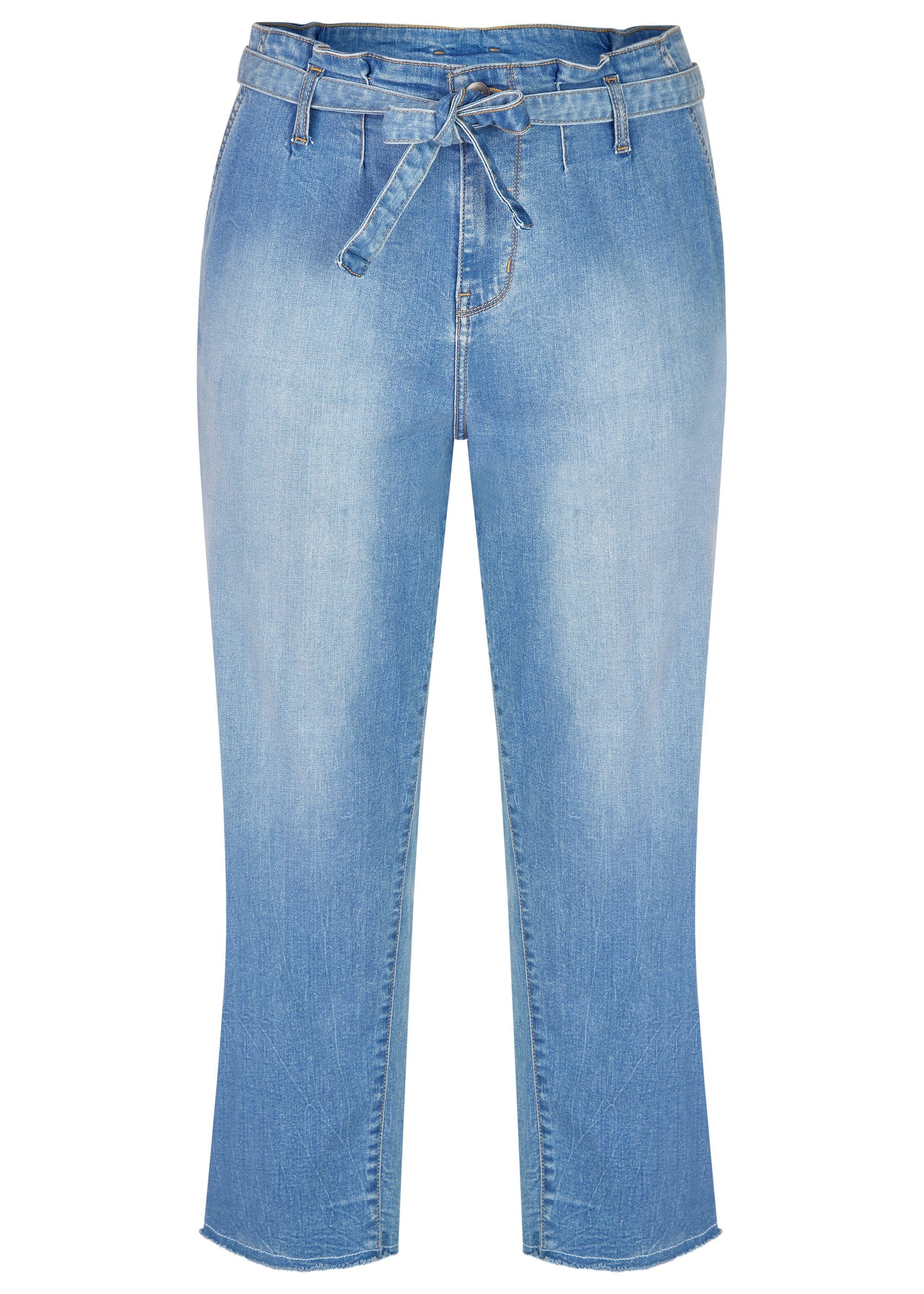Bundfalten Blau Angelina Your Stretch-Jeans mit Curves by Rock K.