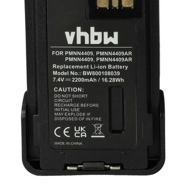 vhbw Ersatz für Motorola PMNN4491B, PMNN4493, PMNN4491, PMNN4543 für Akku Li-Ion 2200 mAh (7,4 V)