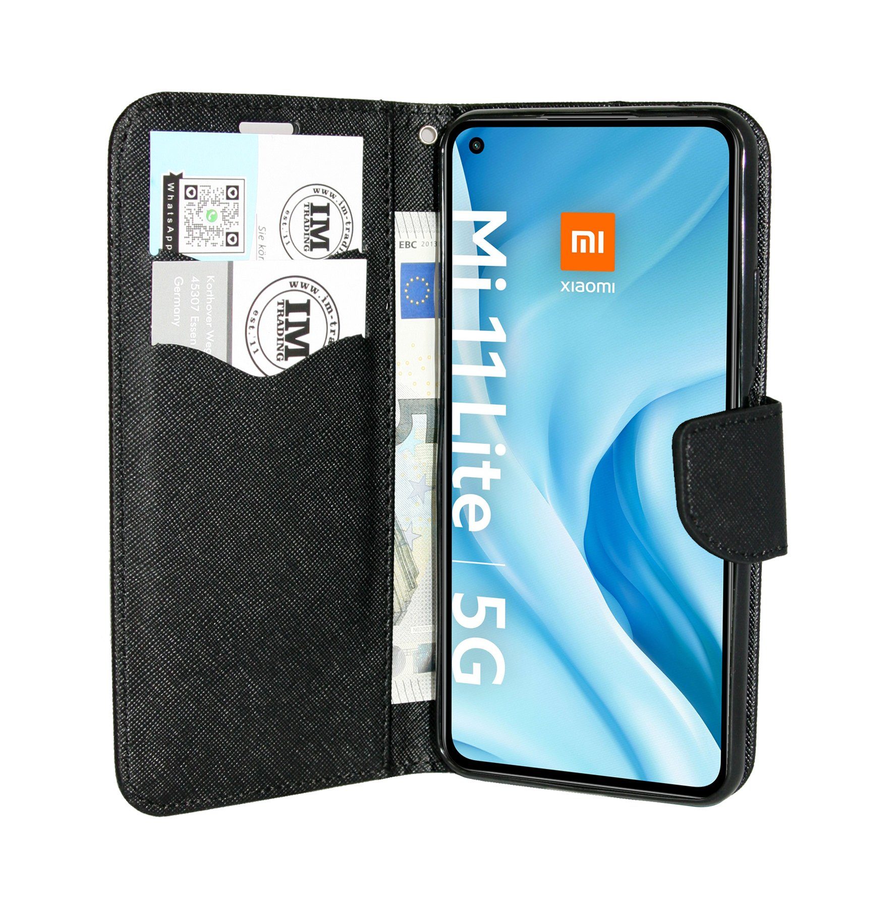 cofi1453 Handyhülle XIAOMI MI 11 LITE, Kunstleder Schutzhülle Handy Wallet Case Cover mit Kartenfächern, Standfunktion