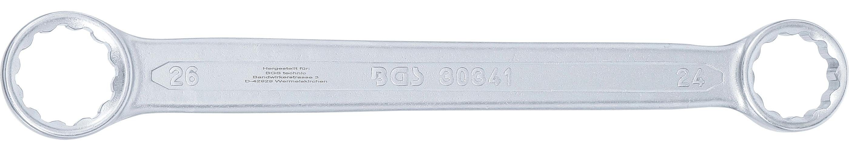 SW Doppel-Ringschlüssel, flach, 26 extra BGS technic 24 mm x Ringschlüssel
