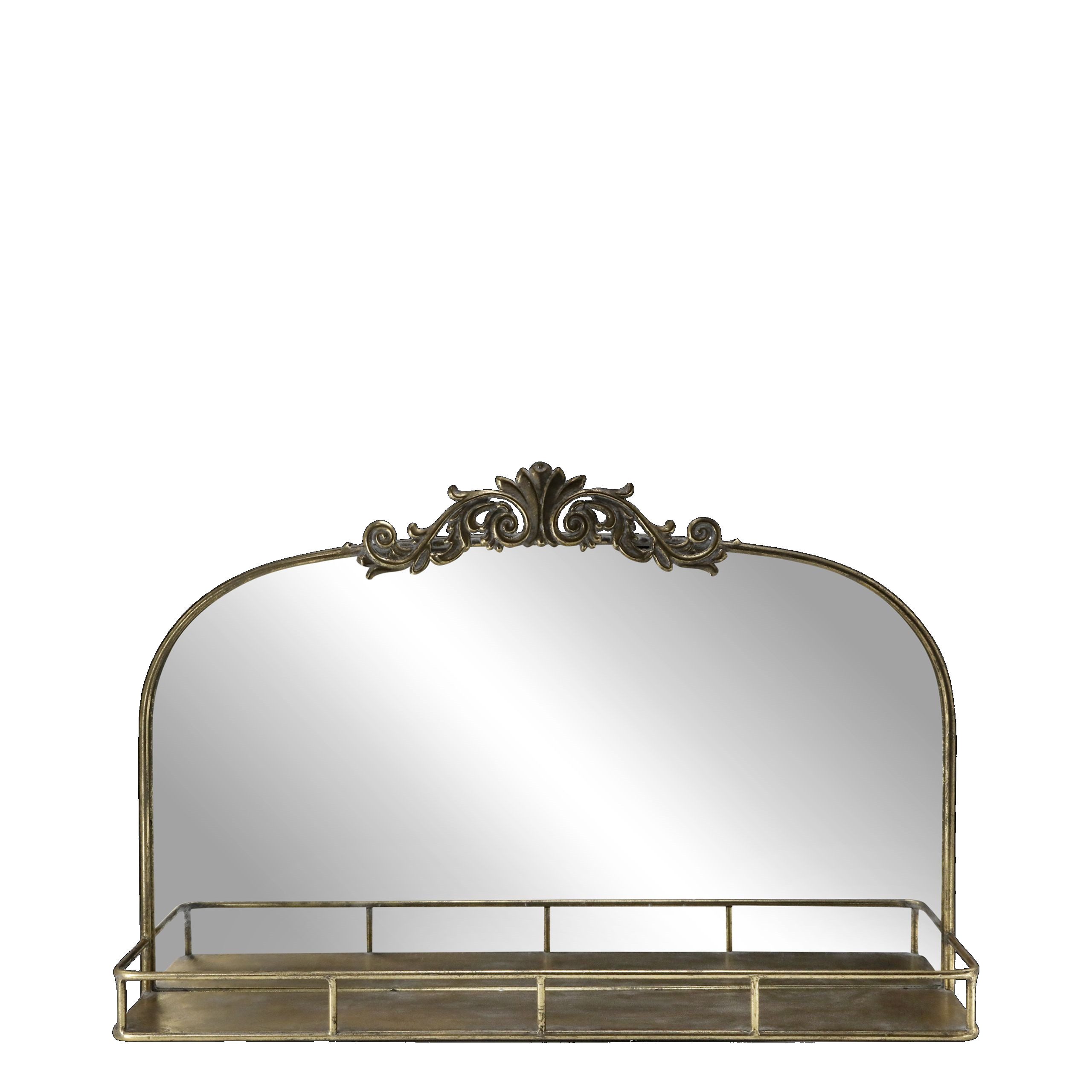 Vintagehaus Wandspiegel Vintage mit Ablage in Antik-Gold günstig online kaufen