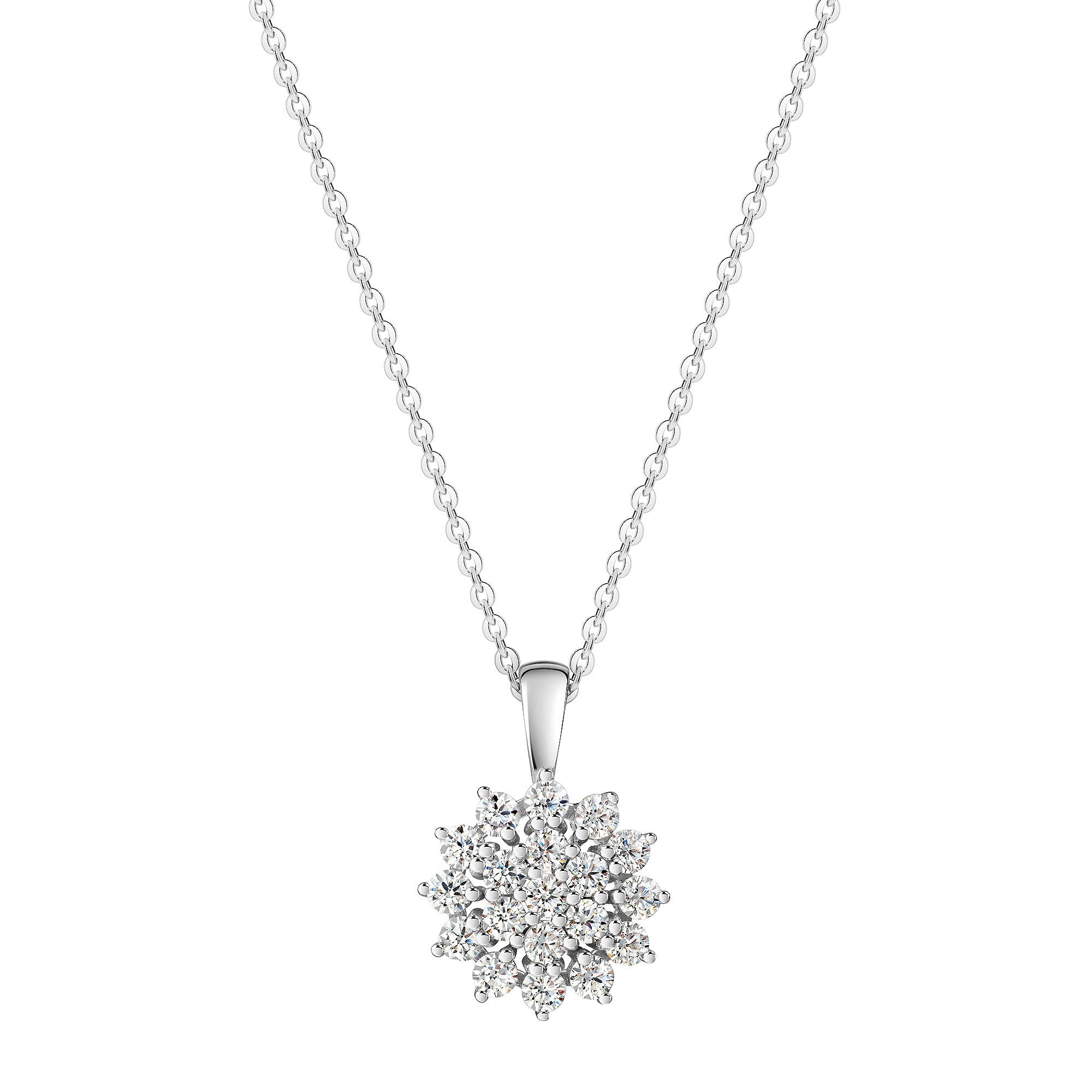 Kette mit Anhänger Schmuck Geschenk Silber 925 Halsschmuck Halskette Ankerkette Blume