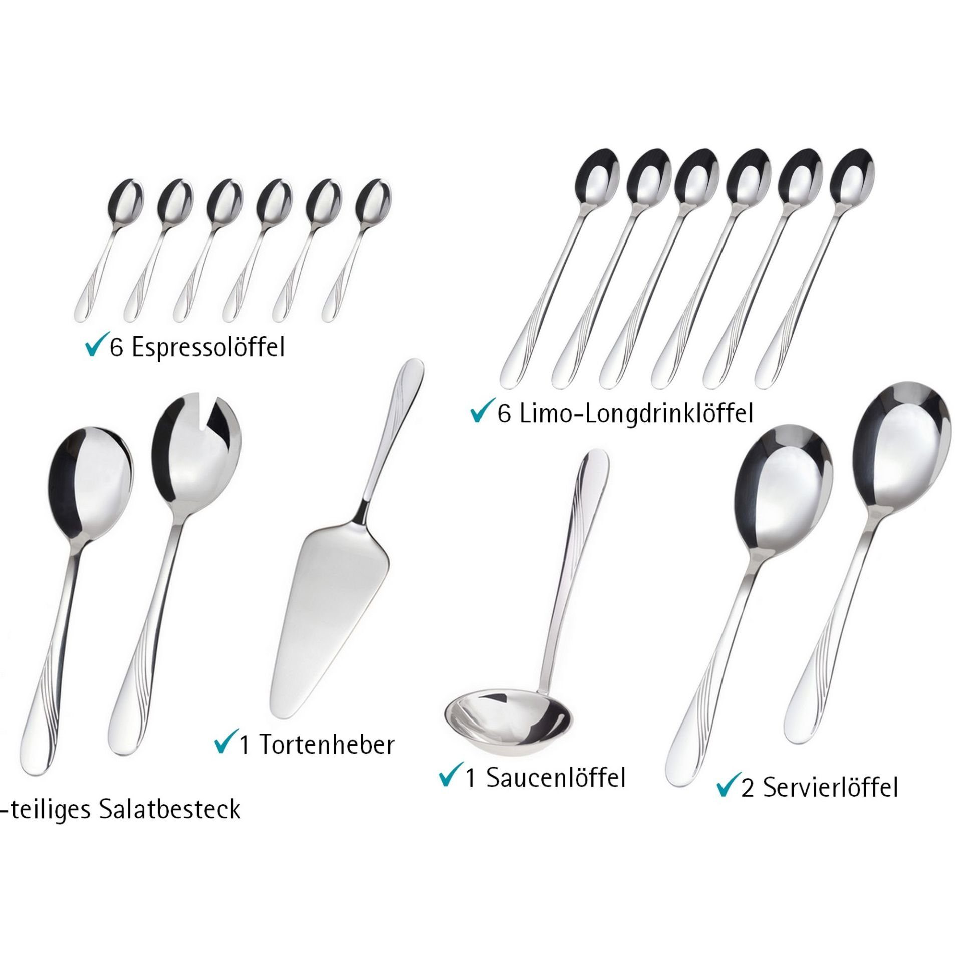 GRÄWE Besteck-Set Gräwe Dekor-Besteck-Set Stralsund, 48-teilig