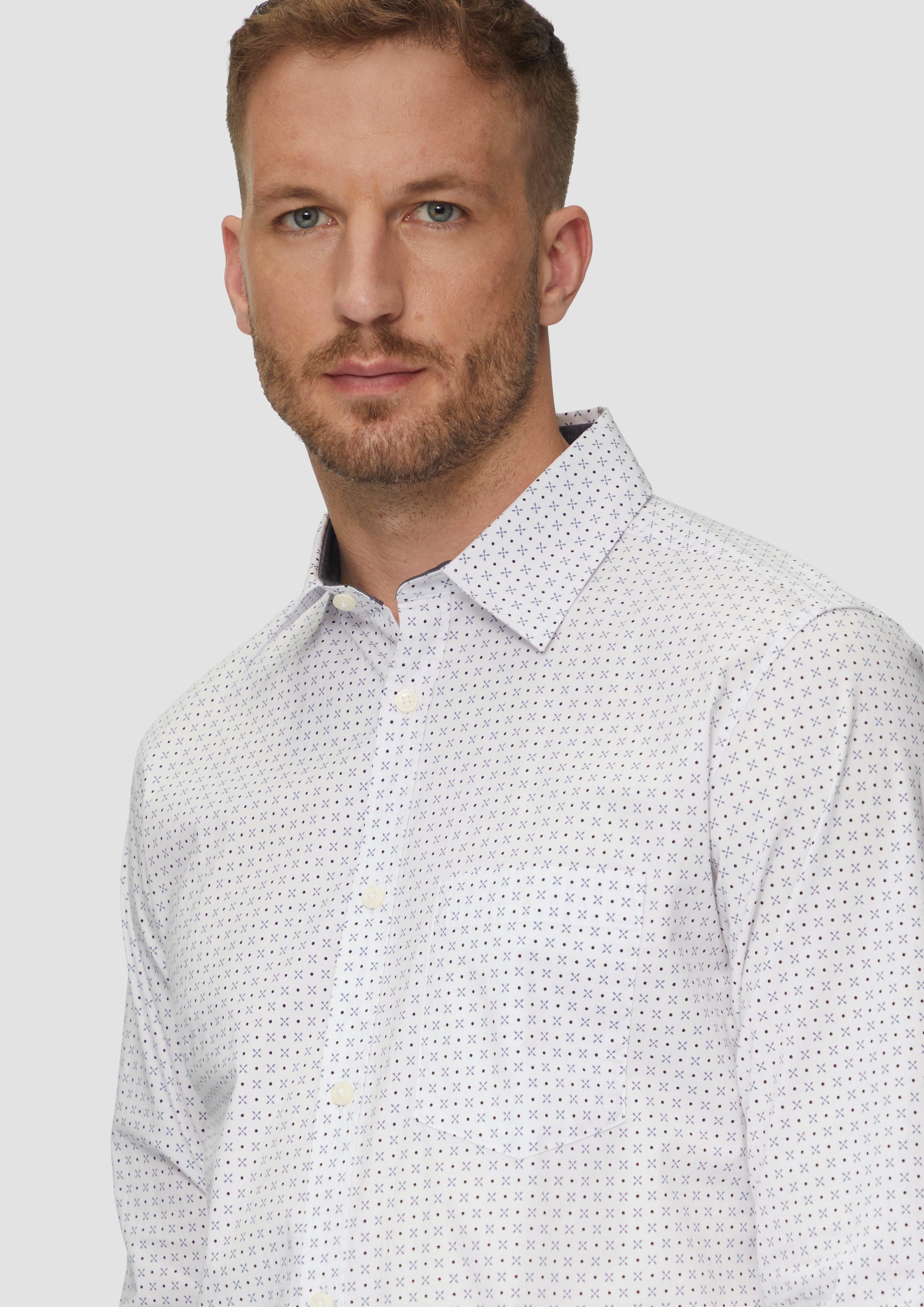 s.Oliver Langarmhemd Slim Fit: Gemustertes Hemd günstig online kaufen