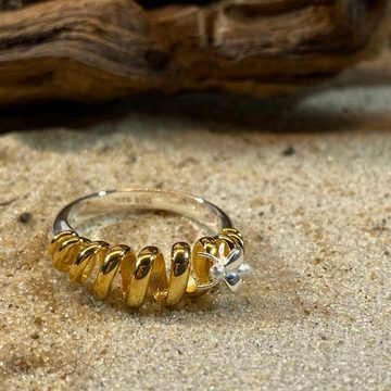 DUR Fingerring DUR Schmuck: Ring "Biene" 925er Silber, vergoldet R5491