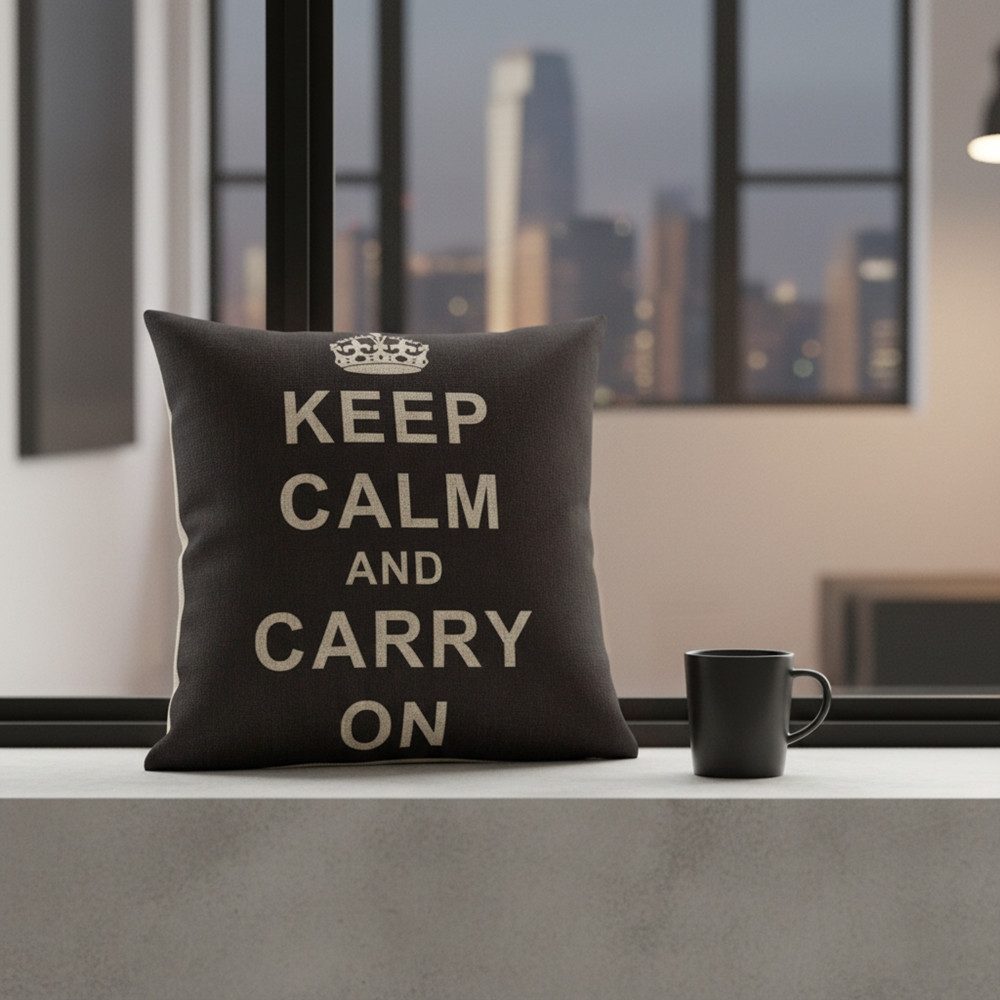 Melko Dekokissen Designerkissen Sitzbankkissen Shabby Keep Calm Füllkissen Vintage, Kissenhülle mit Füllung