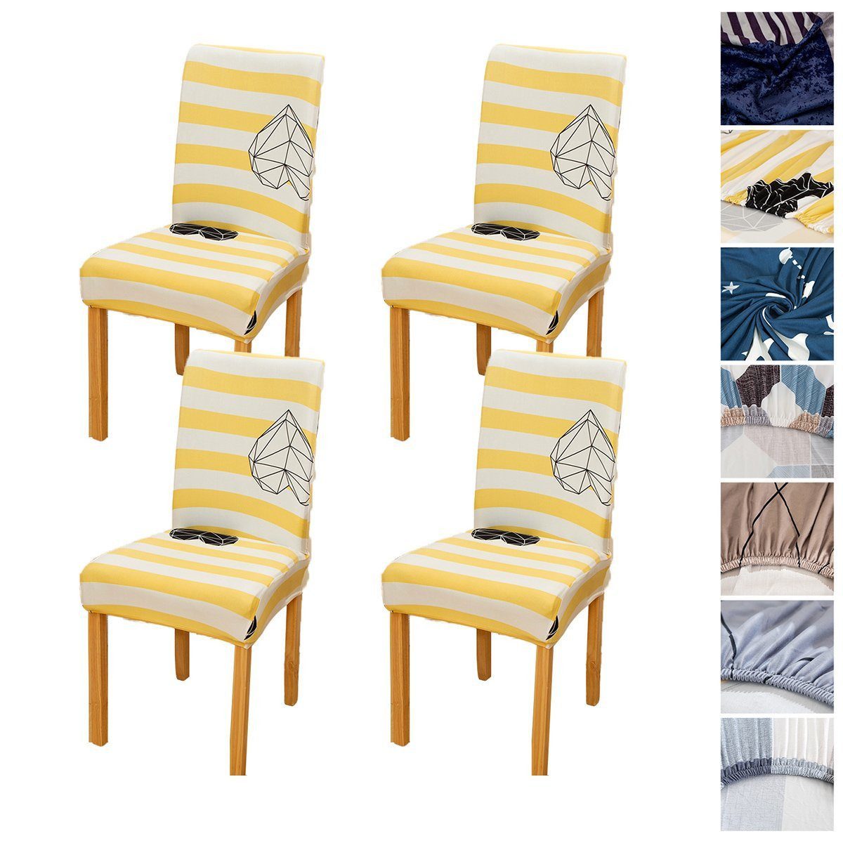 BYSURE Stuhlhusse, Stretch Stuhlhussen, 2er 4er 6er Sets Stuhlbezug