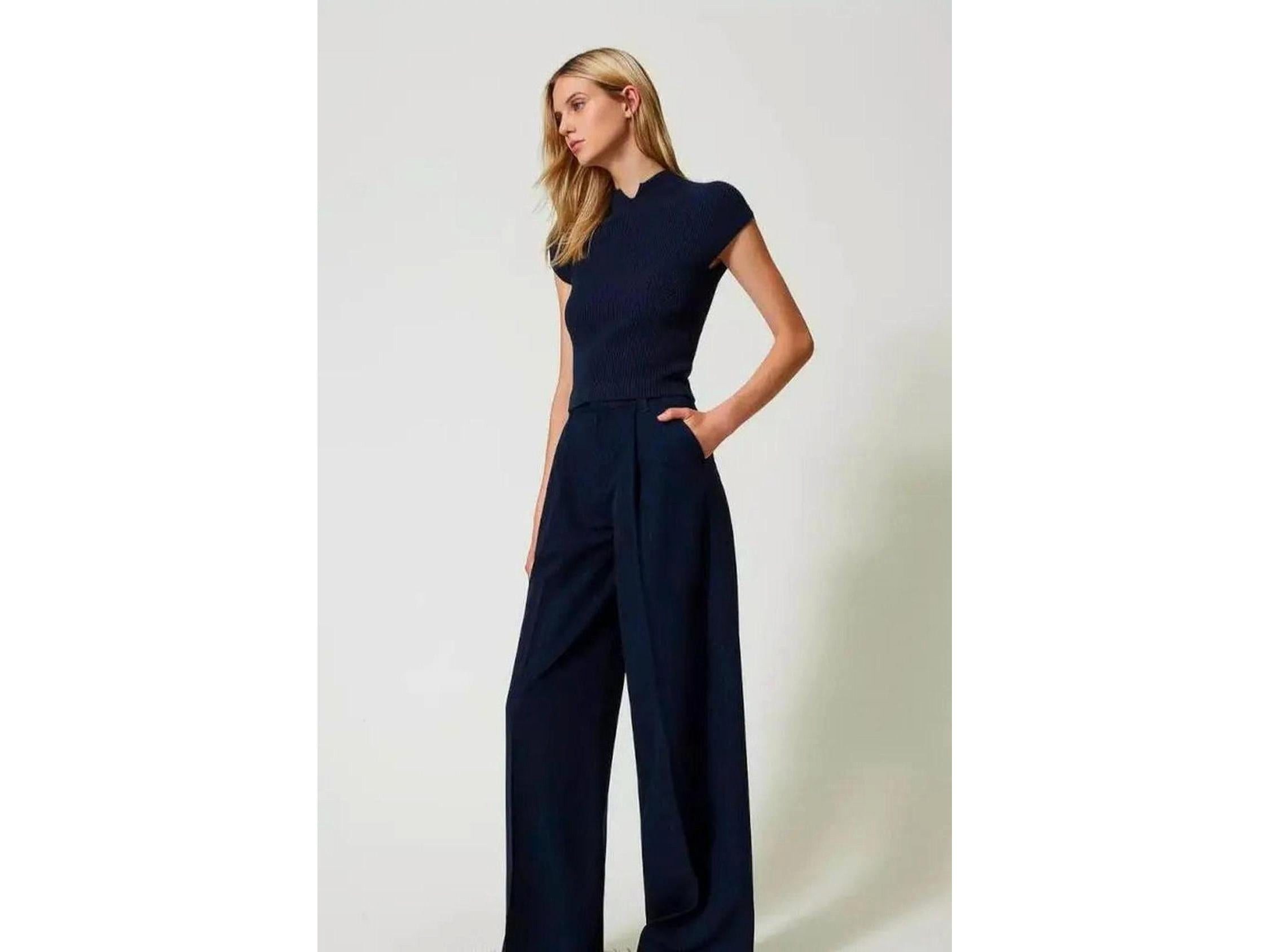 TWINSET Palazzohose TWINSET - Palazzohose mit Nadelstreifen