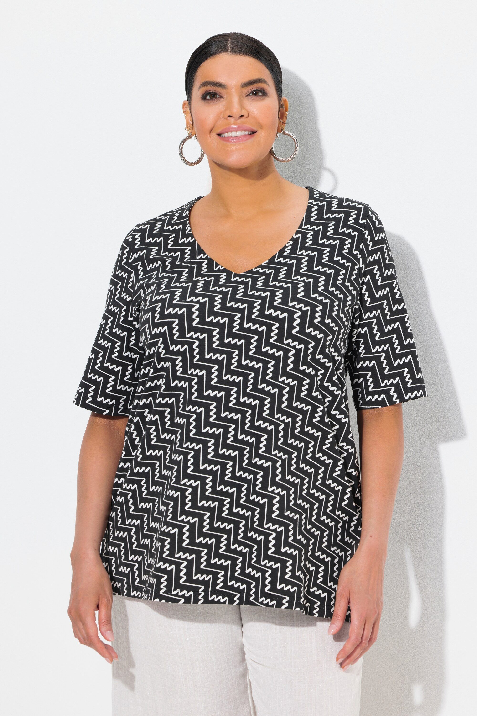 Ulla Popken T-Shirt T-Shirt grafischer Druck günstig online kaufen