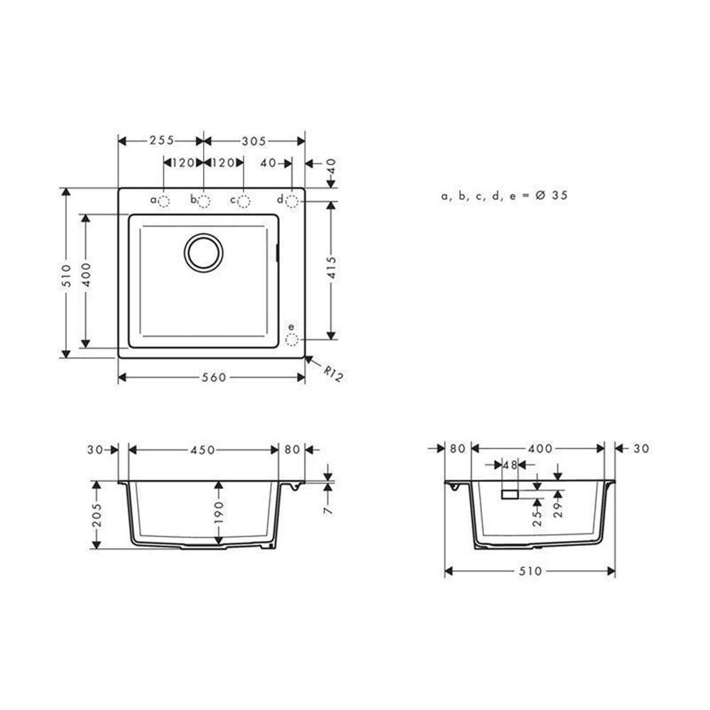 hansgrohe Granitspüle hansgrohe 450 S510-F450, 0/0 cm