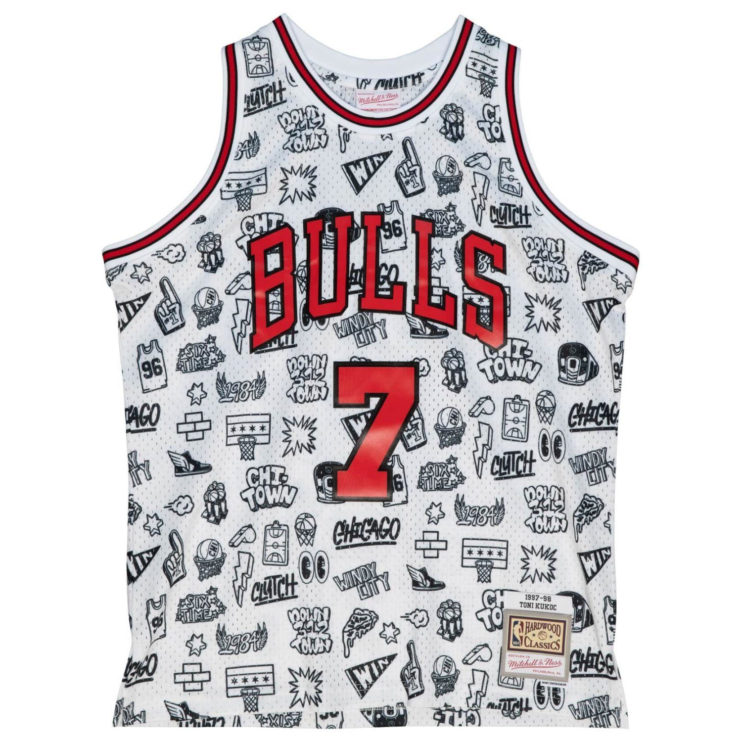 Mitchell & Ness Basketballtrikot DOODLE Swingman Jersey Chicago Bulls