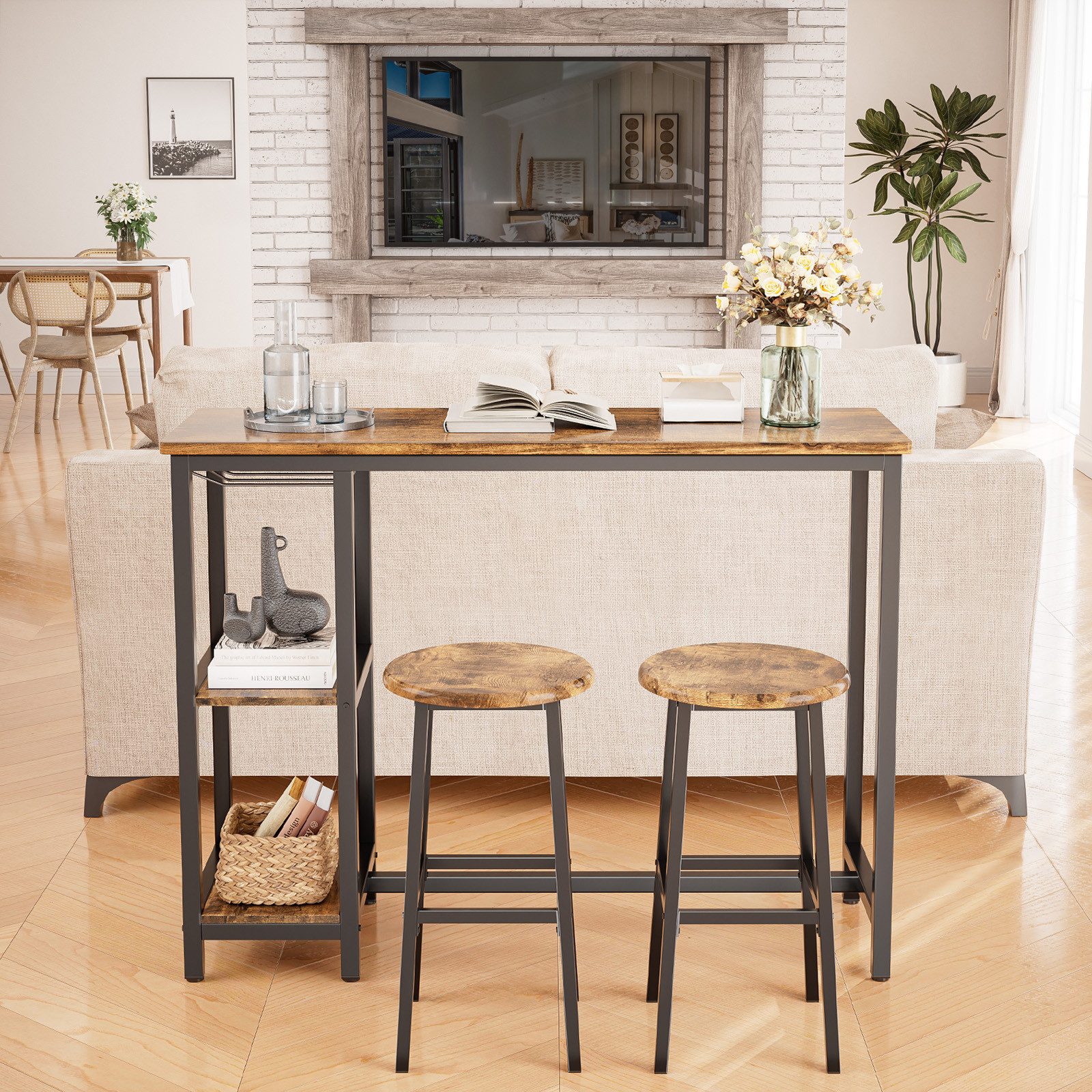 Bealife Bartisch Set, 3-tlg,Stehtisch mit 2 Barhockern,Küchentisch-Set mit günstig online kaufen