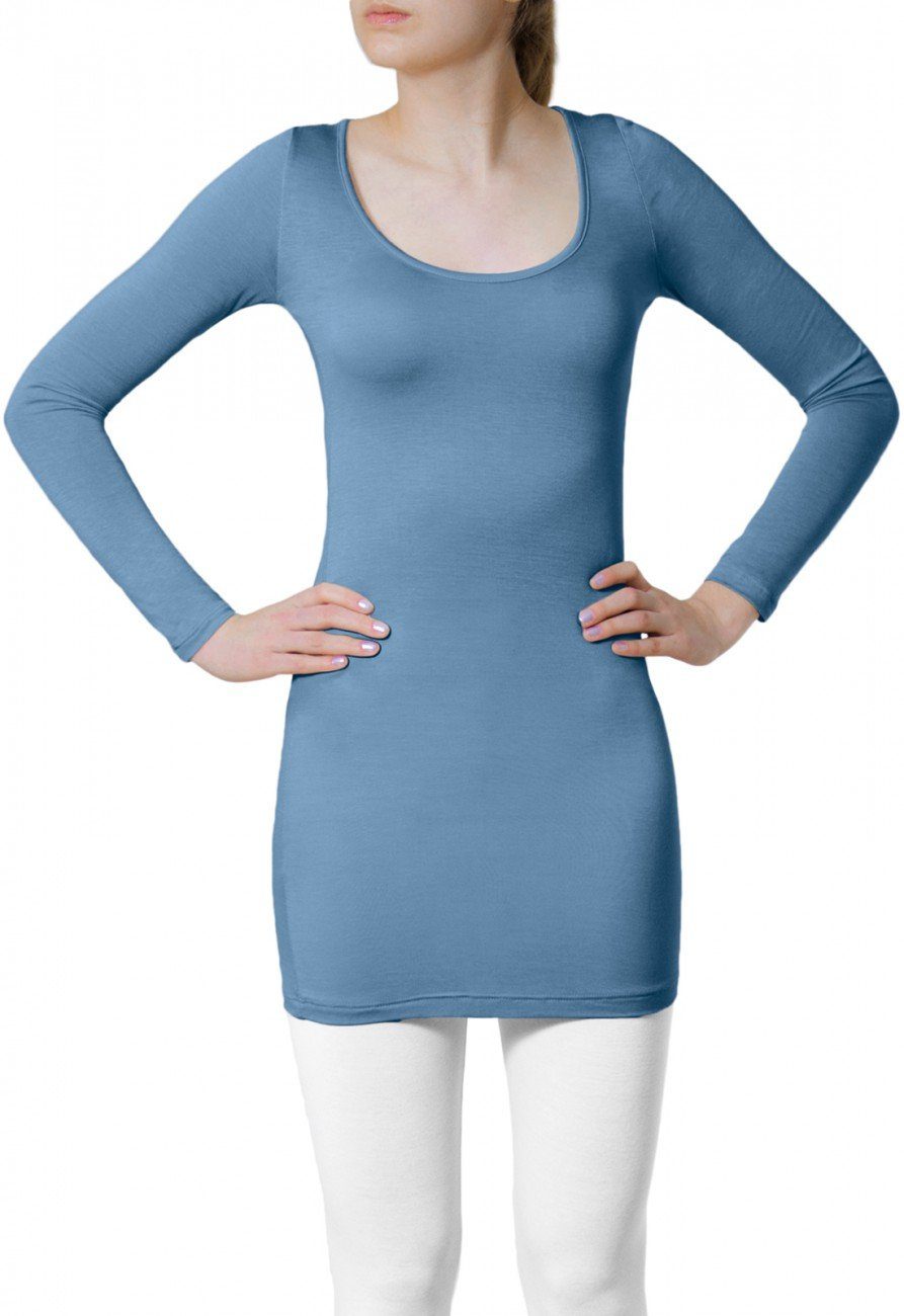 Caspar Langarmshirt MUSE SRT012 langes Damen günstig online kaufen
