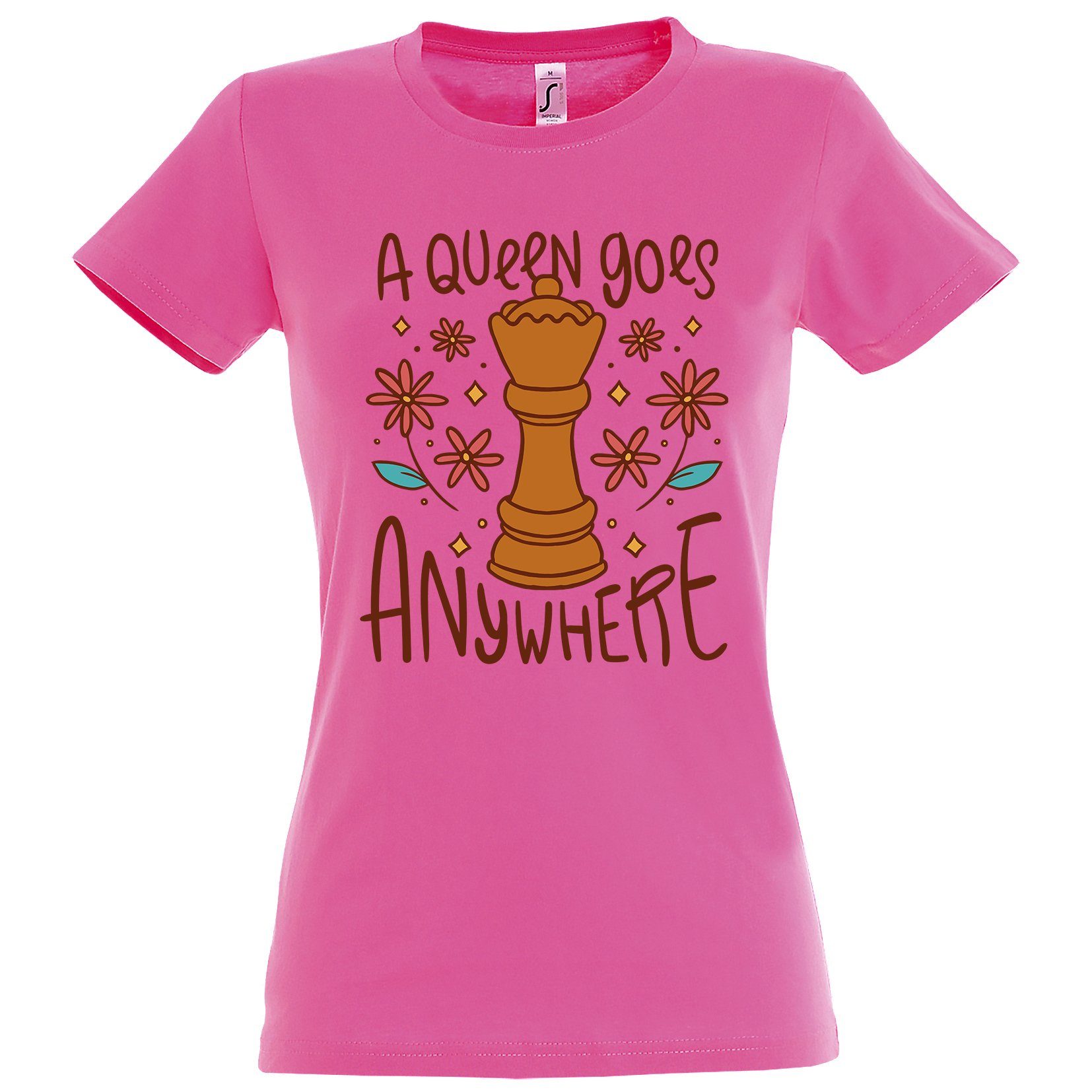 Youth Designz T-Shirt "A Queen Goes Anywhere" Damen Shirt mit trendigem Frontprint