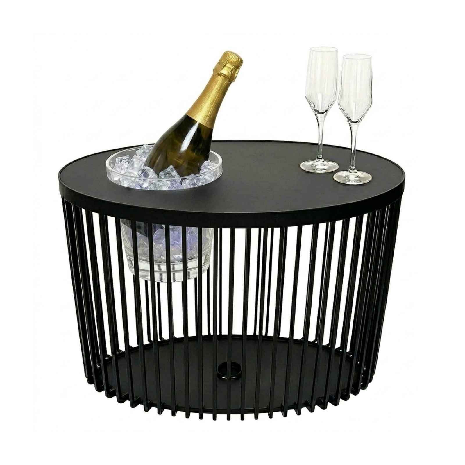 COOTAB Cooler Table Beistelltisch Stockholm 3-in-1 Loungetisch mit Acryl-Kühler (1-St), Wetterfest, Pflegeleicht, Hitzebeständig, Stapelbar