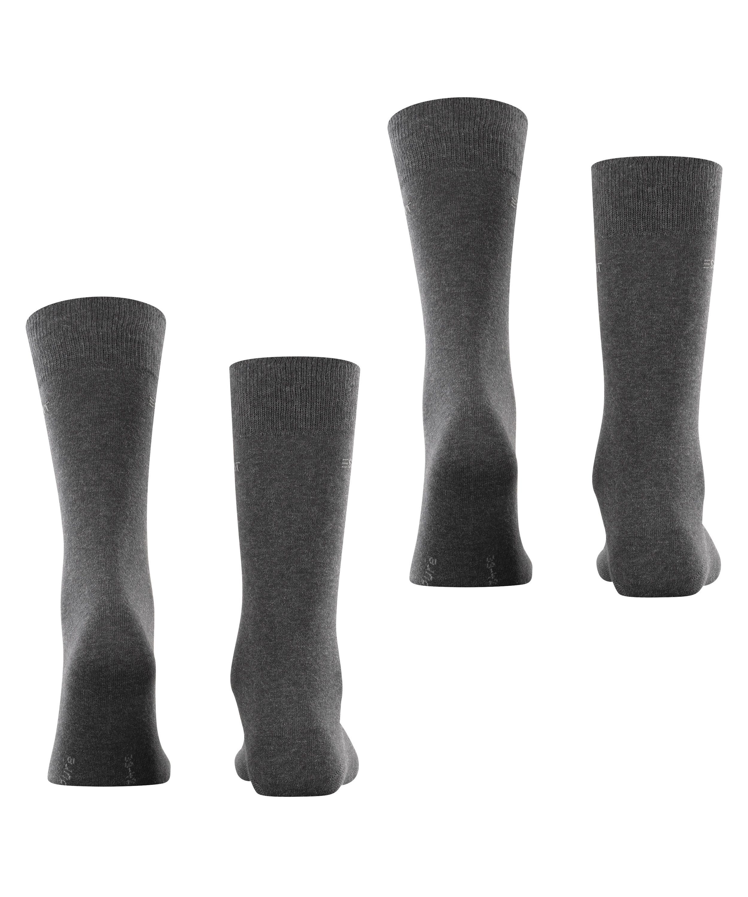 Esprit Socken Basic Uni (2-Paar, 2er Pack) mit hohem Baumwollanteil atmungsaktiv