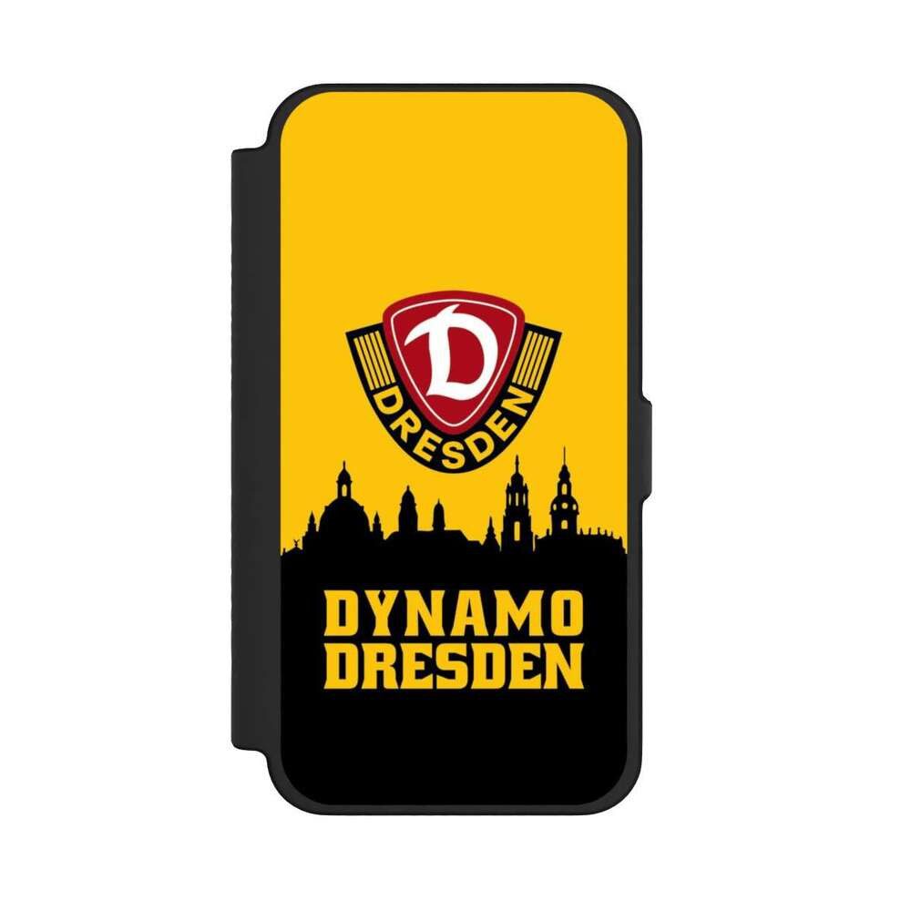 NIVOCASE Handyhülle SG Dynamo Dresden Skyline SGD Dynamo Silhouette Dresden, Apple iPhone 12 Pro Max Klapphülle Handyhülle aus Kunst Leder