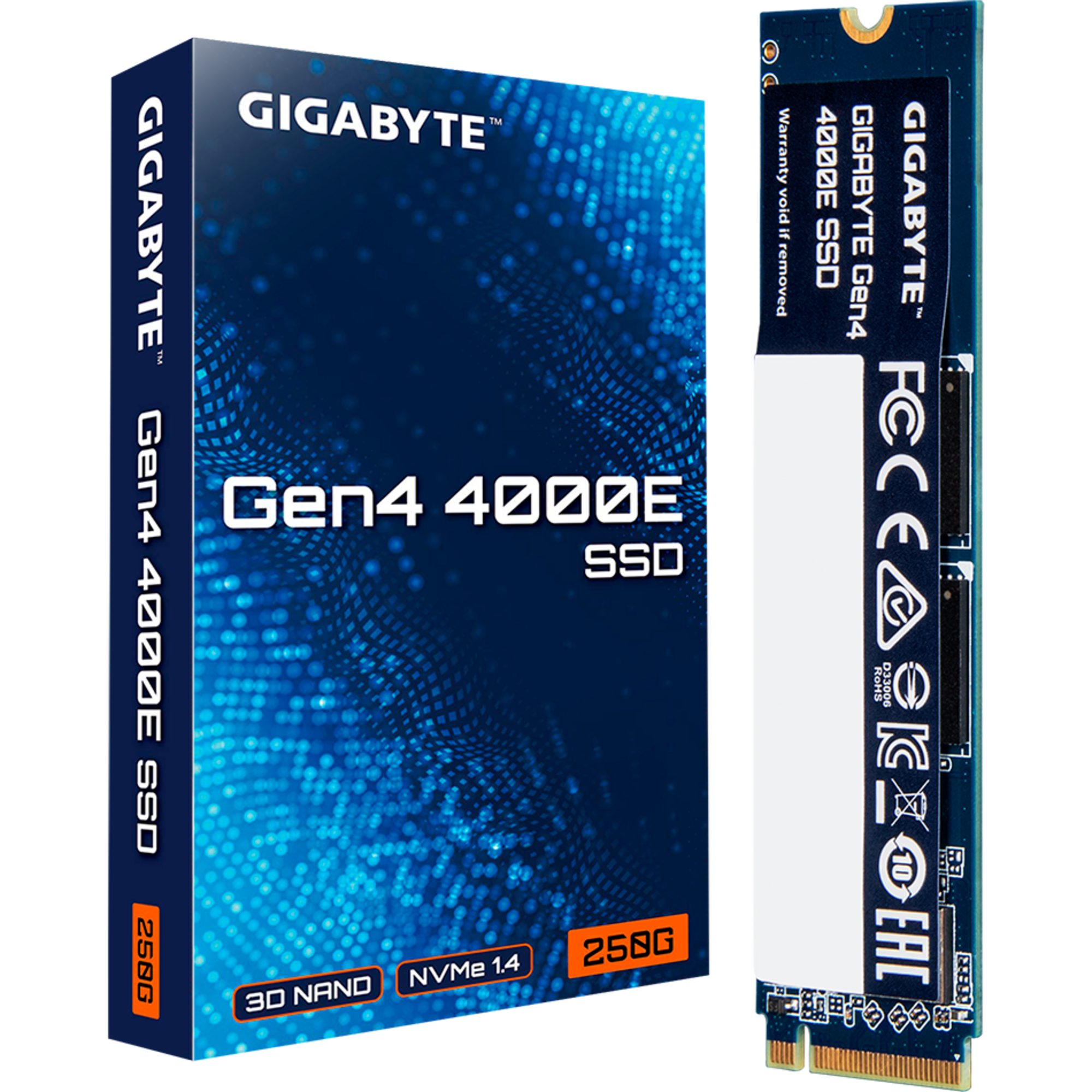 Gigabyte GIGABYTE Gen4 4000E SSD 250 GB, (PCIe 4.0 x4, NVMe 1.4, M.2 2280) interne SSD (250 GB) M2" 3.500 MB/S Lesegeschwindigkeit, 1.800 MB/S Schreibgeschwindigkeit, PCIe 4.0 x4, NVMe 1.4, M.2 2280