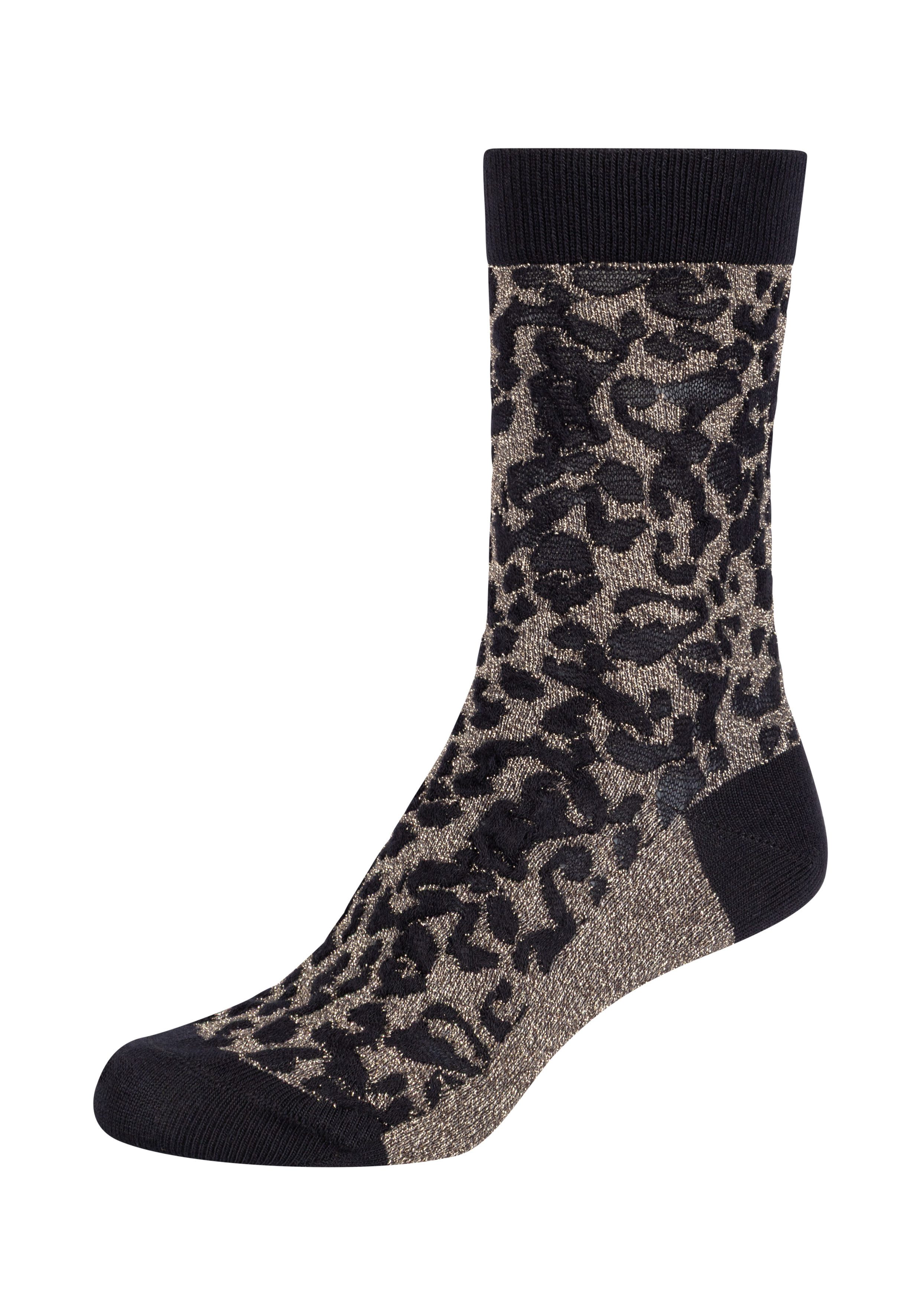 Tamaris Socken (3 Paar) mit strukturiertem Leo-Muster, verstärkte Ferse und Spitze – Bild 3 von 3