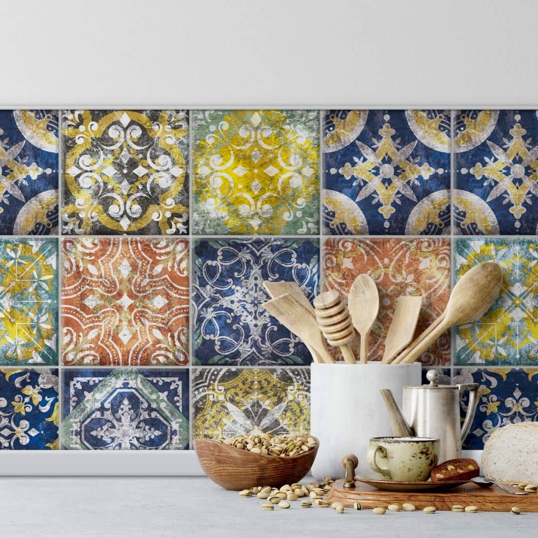 K&L Wall Art Fliesenaufkleber Klebefliese Sticker selbstklebend orientalische Märchen Boho Küche