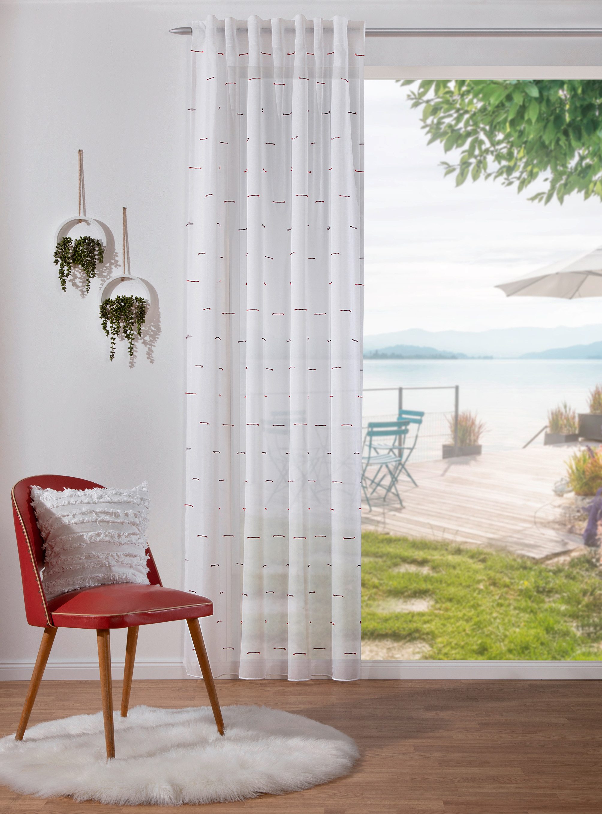 Verdi Vorhang Schal mit verdeckten Schlaufen Lotta 140 x 245 cm (1 St), Multifunktionsband, halbtransparent