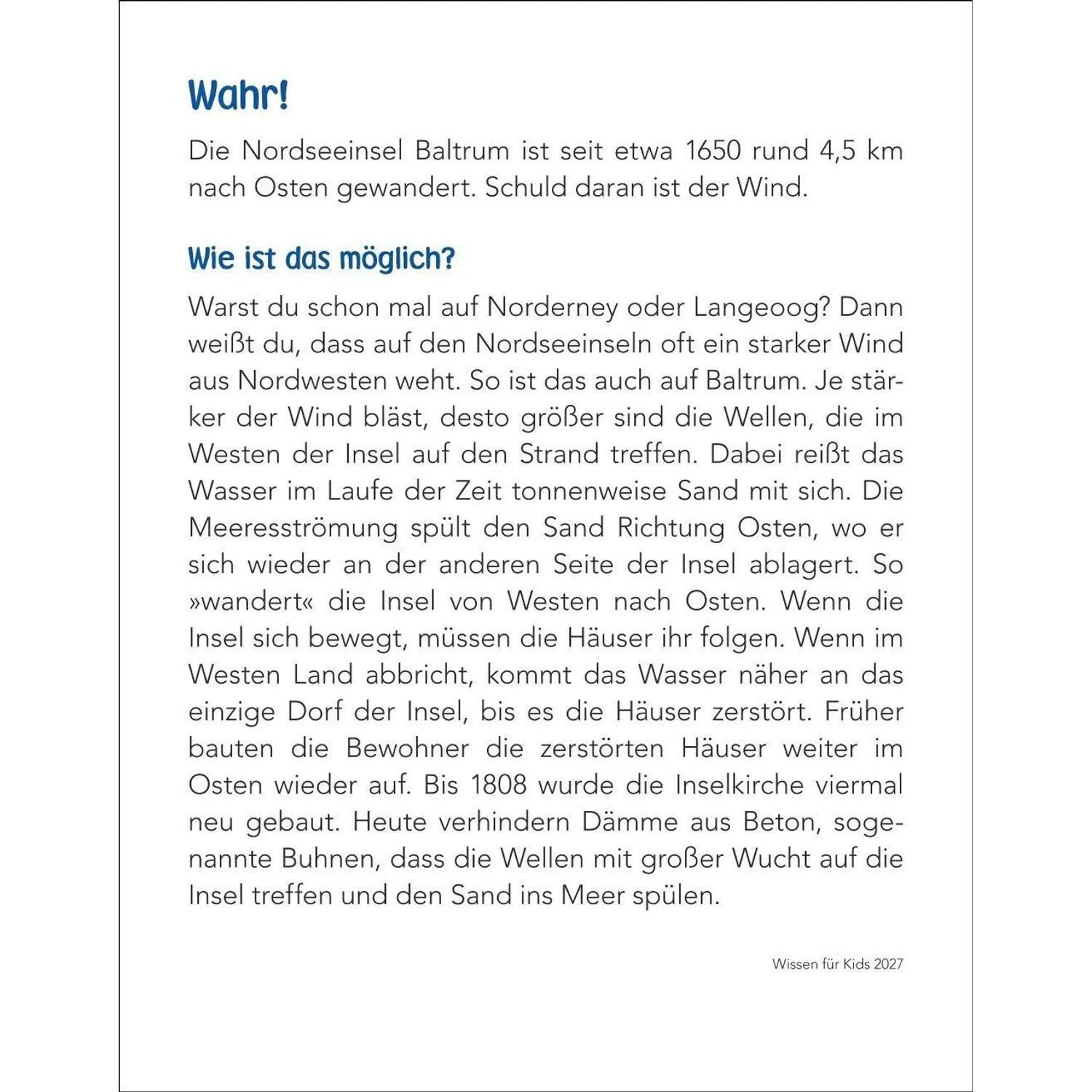Harenberg Kalender Verlag Abreißkalender Wissen für Kids Tagesabreißkalender 2027