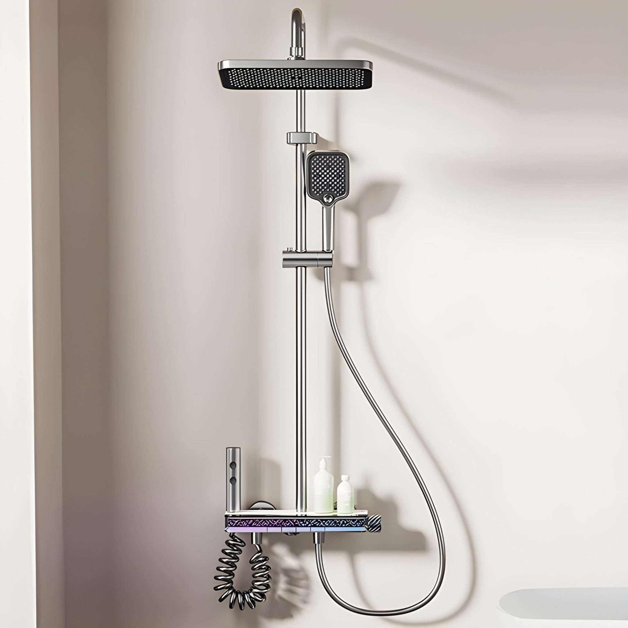 LuxaSteel Duscharmatur Thermostat Duschsystem grau – günstig online kaufen
