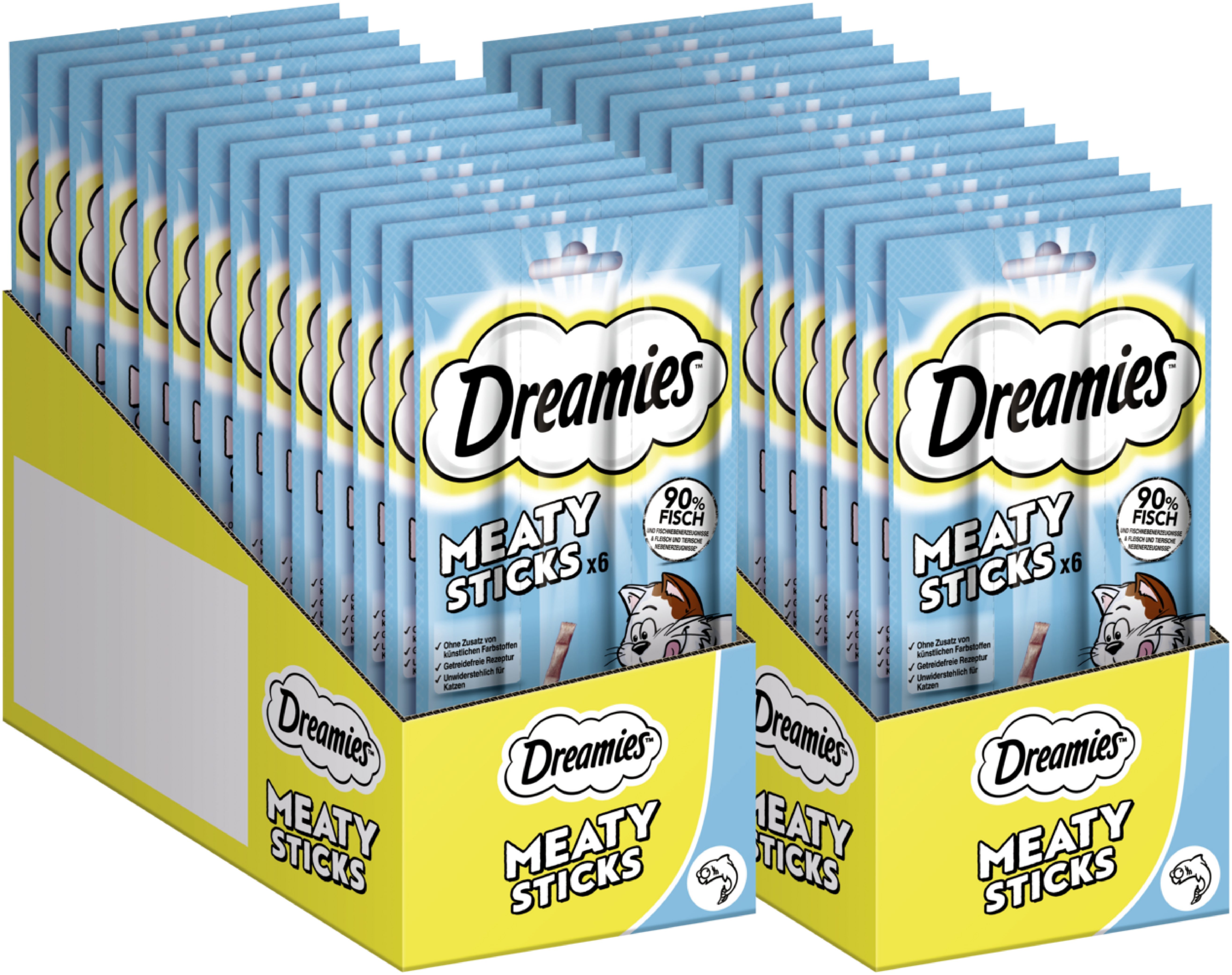 Dreamies DREAMIES™ Meaty Sticks Lachs 28 x 6 x 5g, Snack für: Katze