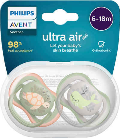 Philips AVENT Schnuller ultra air SCF085, Doppelpack, mit Transport- und Sterilisationsbox, 6 bis 18 Monate