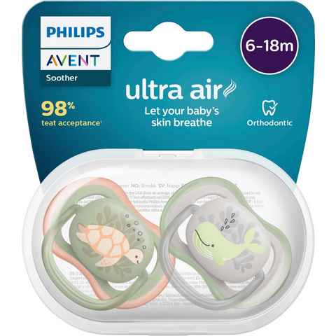 Philips AVENT Schnuller ultra air SCF085, Doppelpack, mit Transport- und Sterilisationsbox, 6 bis 18 Monate