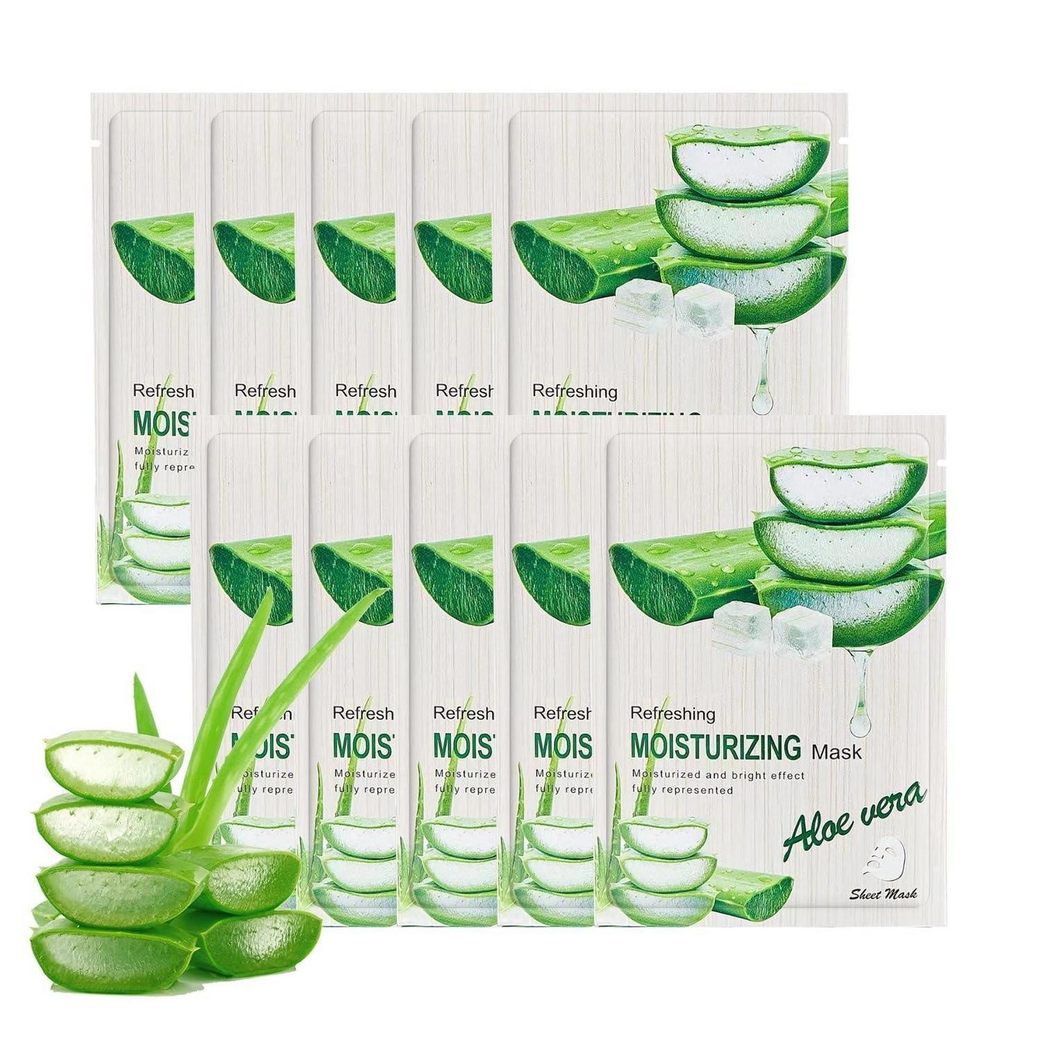 LuxusKollektion Gesichtsmaske Gesichtsmaske Aloe Vera 10er Set
