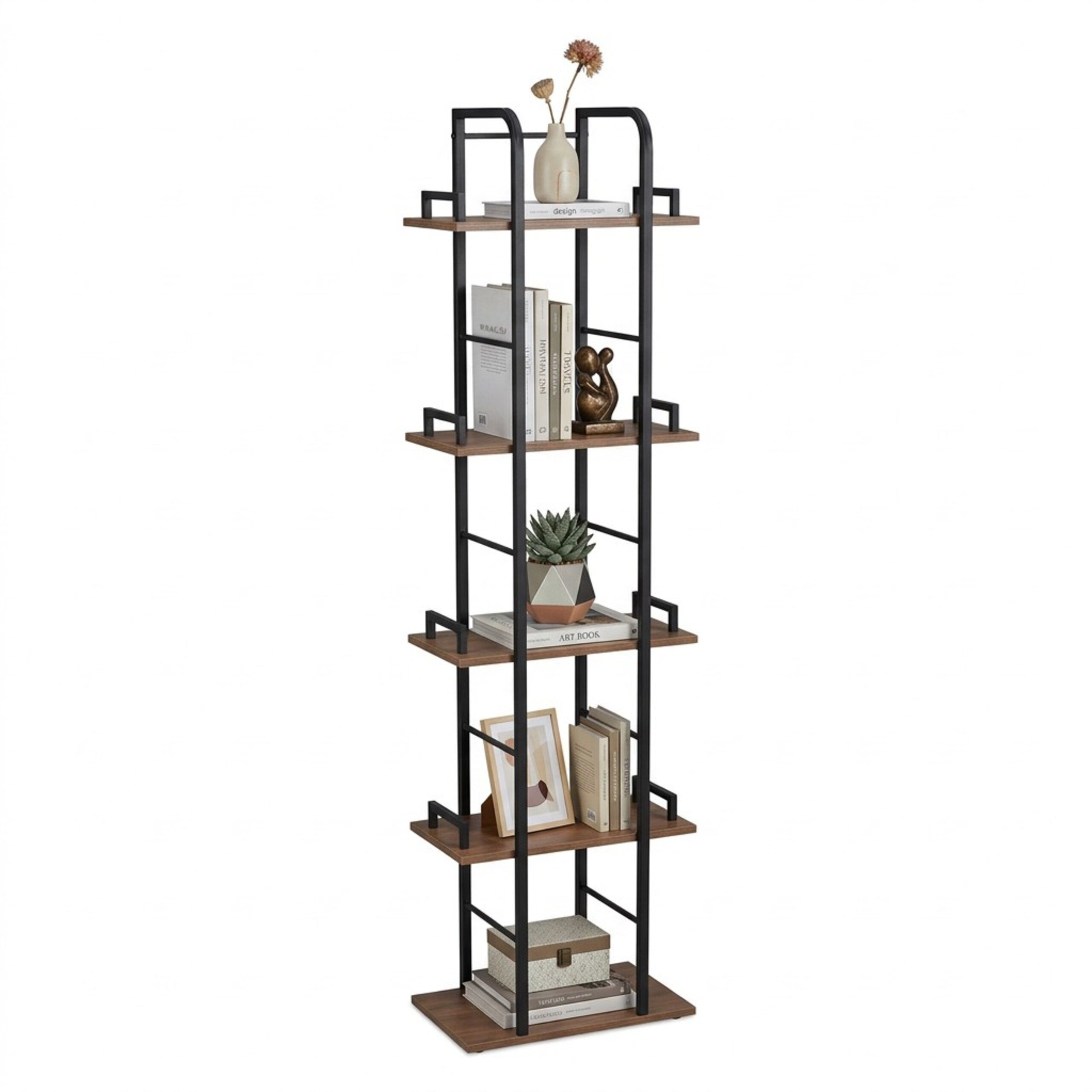 relaxdays Standregal mit 5 Ebene, Hellgrau
