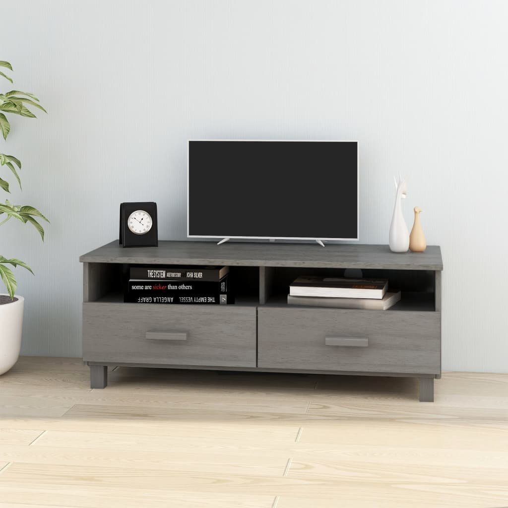 vidaXL TV-Schrank NA TV-Schrank Hellgrau 106x40x40 cm Massivholz Kiefer Lowboard