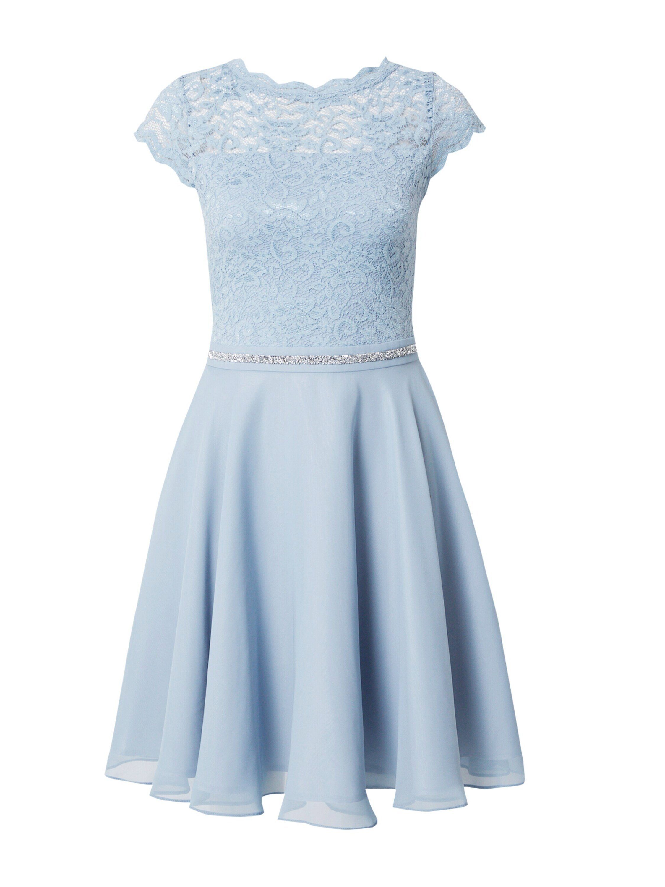 SWING Cocktailkleid (1-tlg) dust Falten, blue Spitze