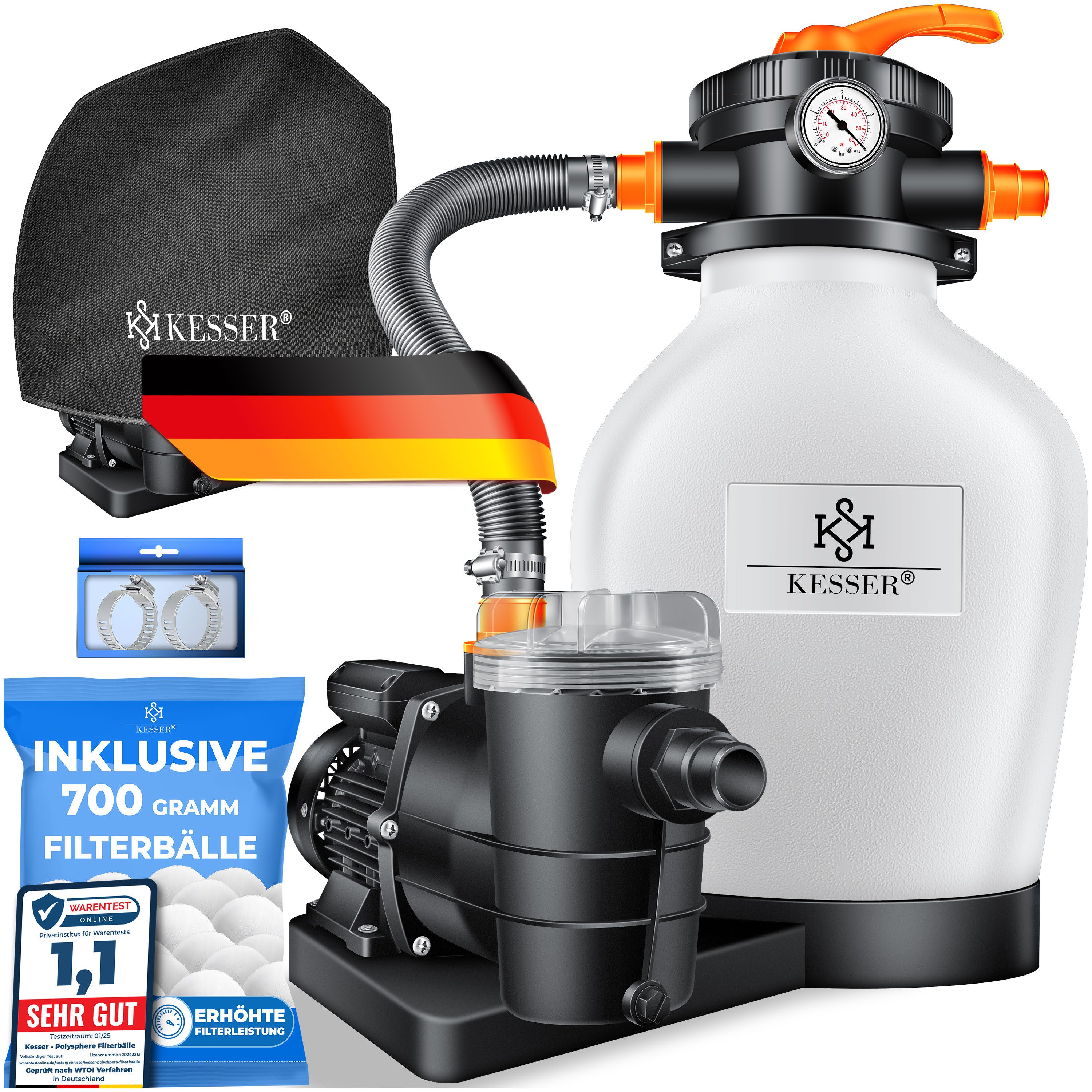 KESSER Sandfilteranlage, Sandfilteranlage Sandfilter 700g Filterbälle günstig online kaufen